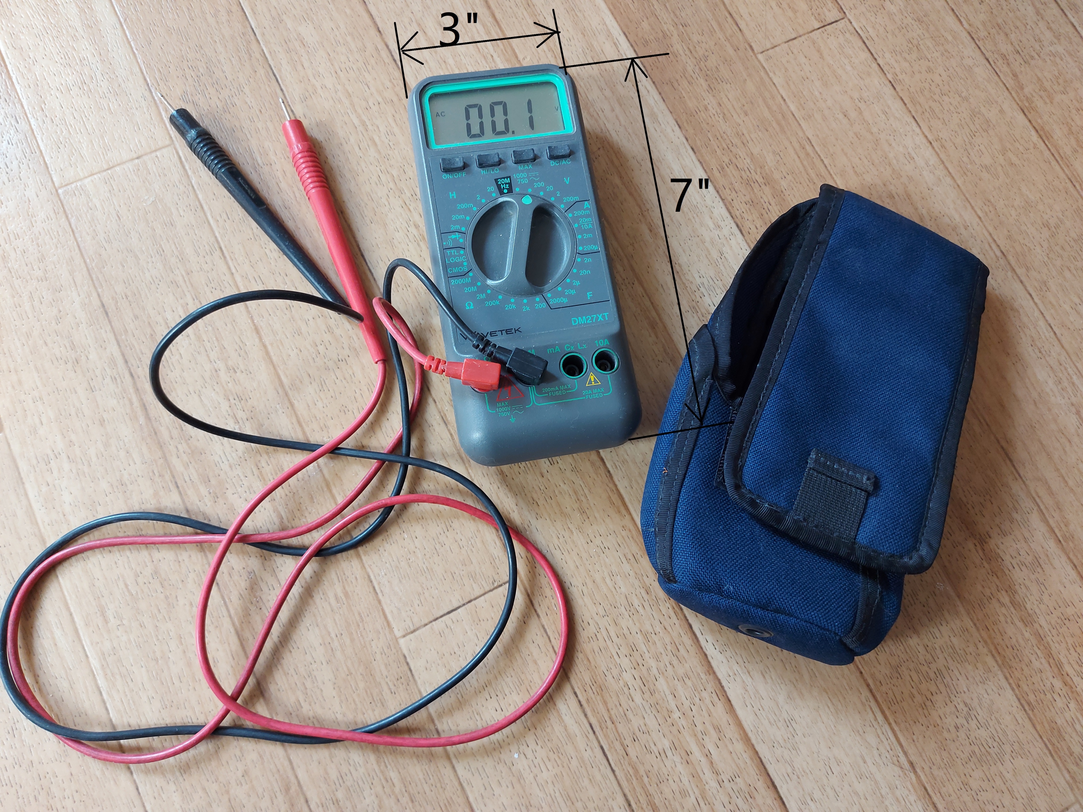 Digital multimeter 3”x7”x1”