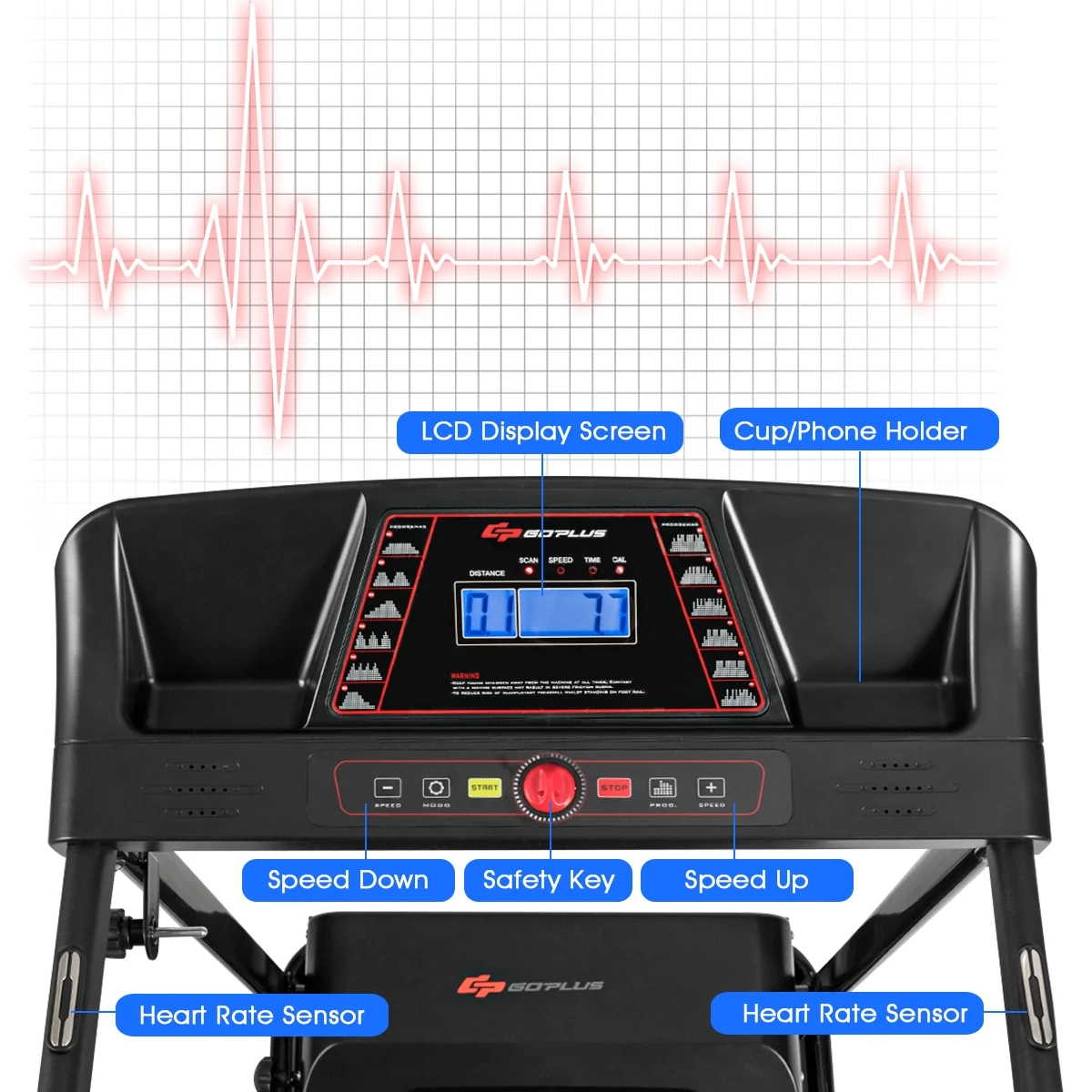 Goplus 1.0HP Folding Treadmill Electric Support Motorized Power - photo 3