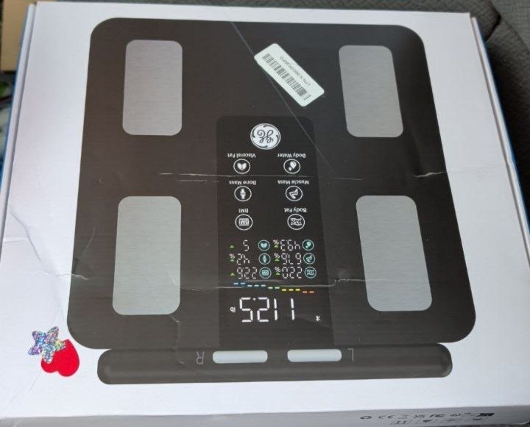 GE Bluetooth Smart Body Fat Scale - Accurately Measures up to 14
