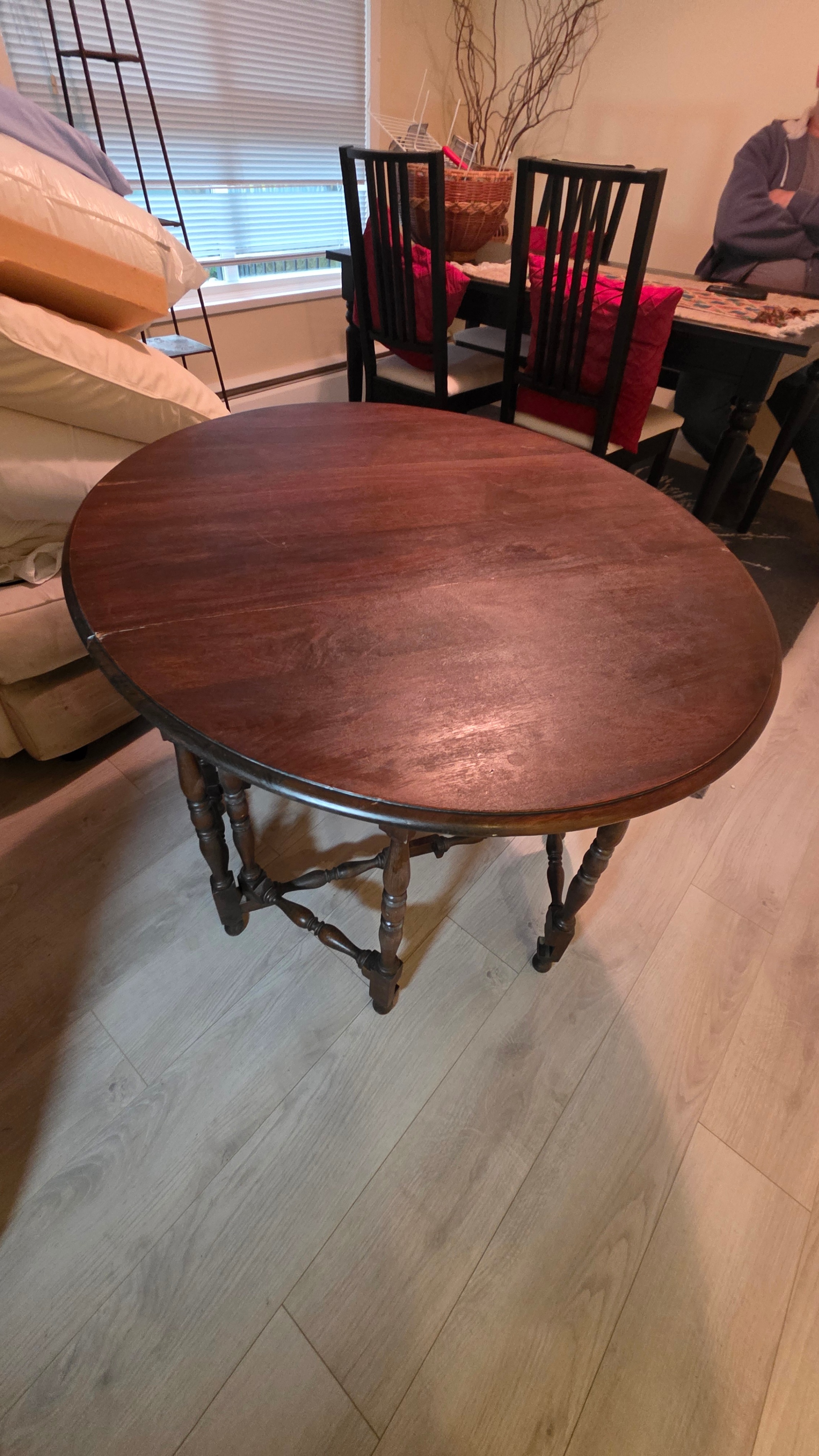 ✨ Vintage Solid Wood Gate Leg Drop-Leaf Table ✨ - photo 3