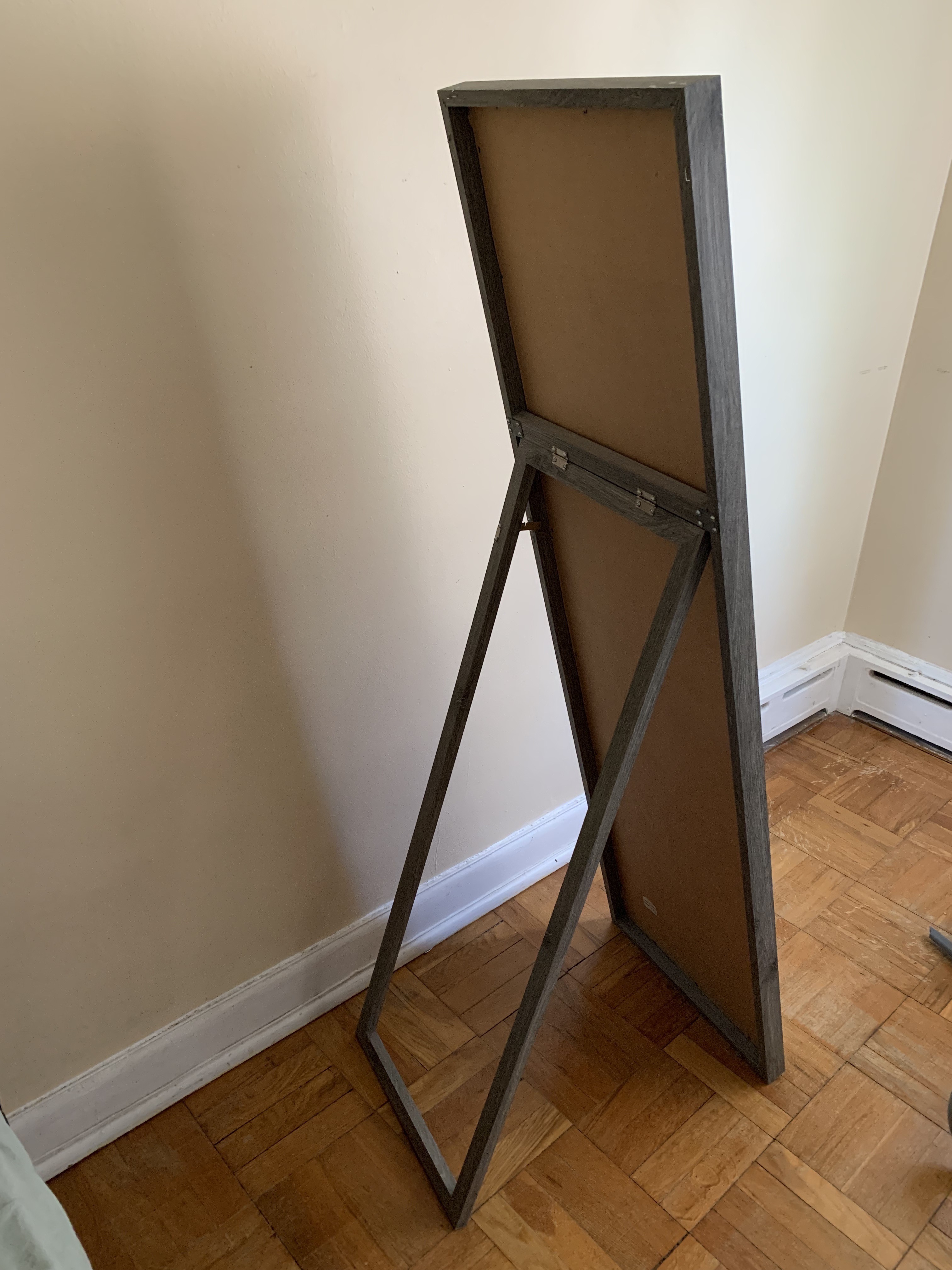 Moving Sale: Full-Length Standing Mirror – Gray Wood Frame - photo 2