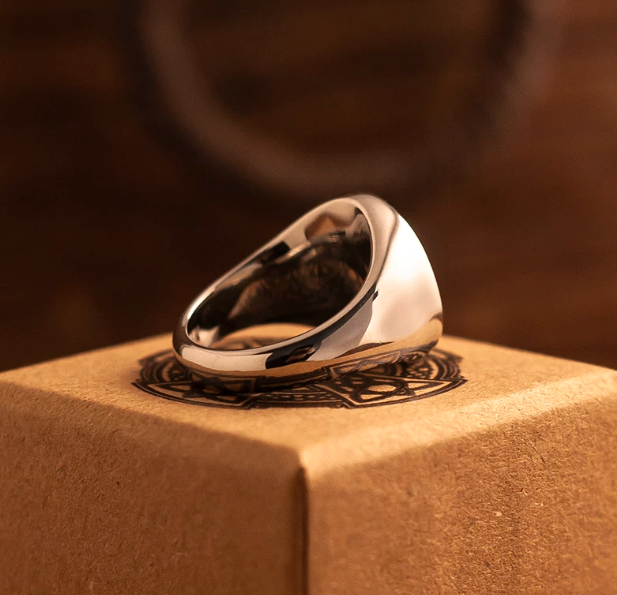 Men's Silver Signet Ring with Fleur-de-lis - photo 2