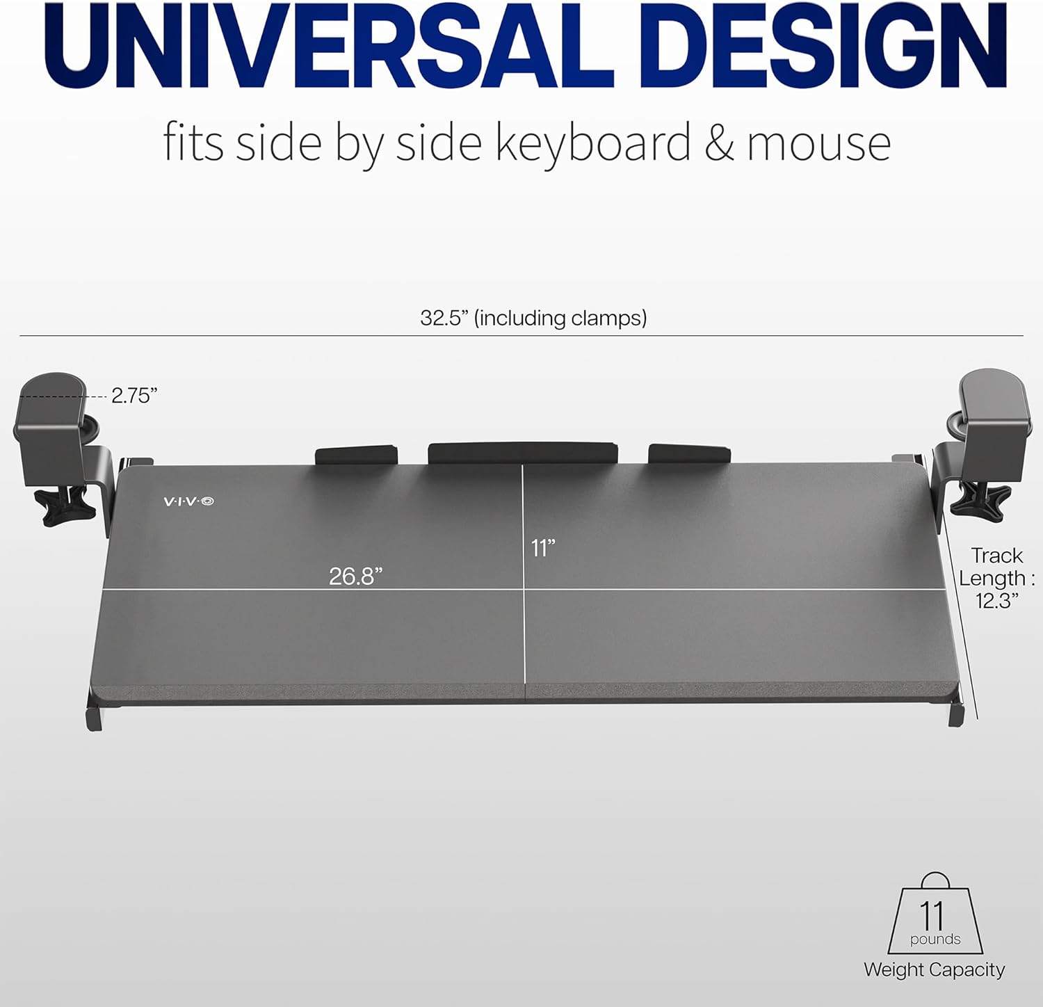 New VIVO Large Gray Keyboard/Mouse Slider Tray - photo 5