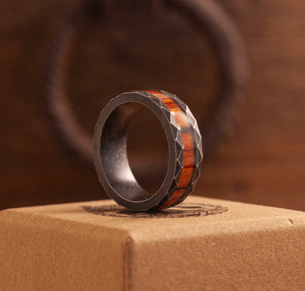 Men's Wood & Abalone Inlay Rings - photo 2