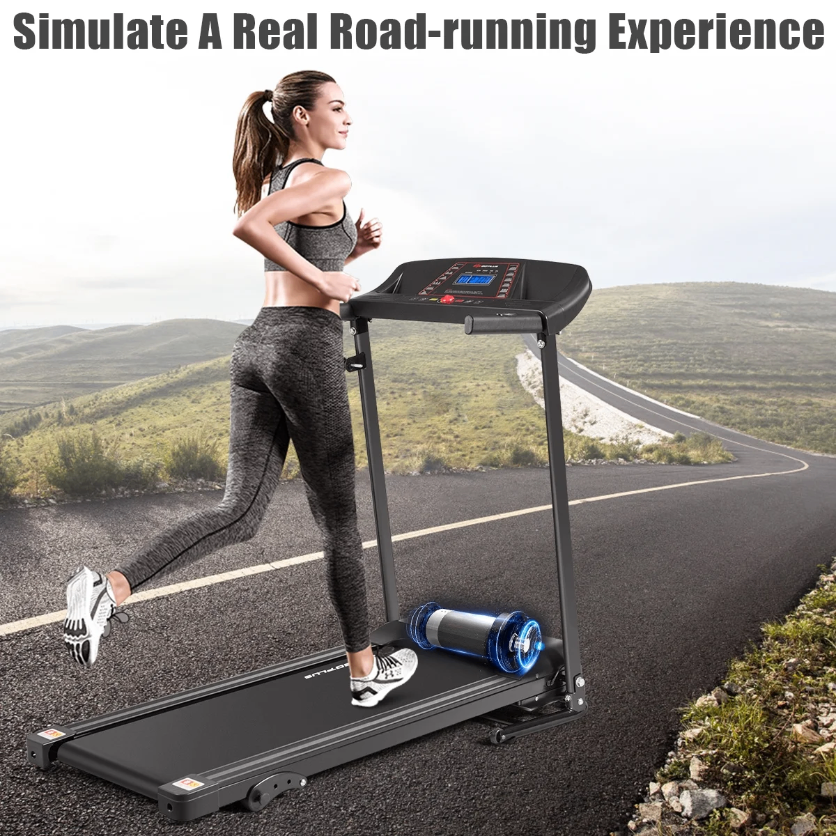 Goplus 1.0HP Folding Treadmill Electric Support Motorized Power - photo 5