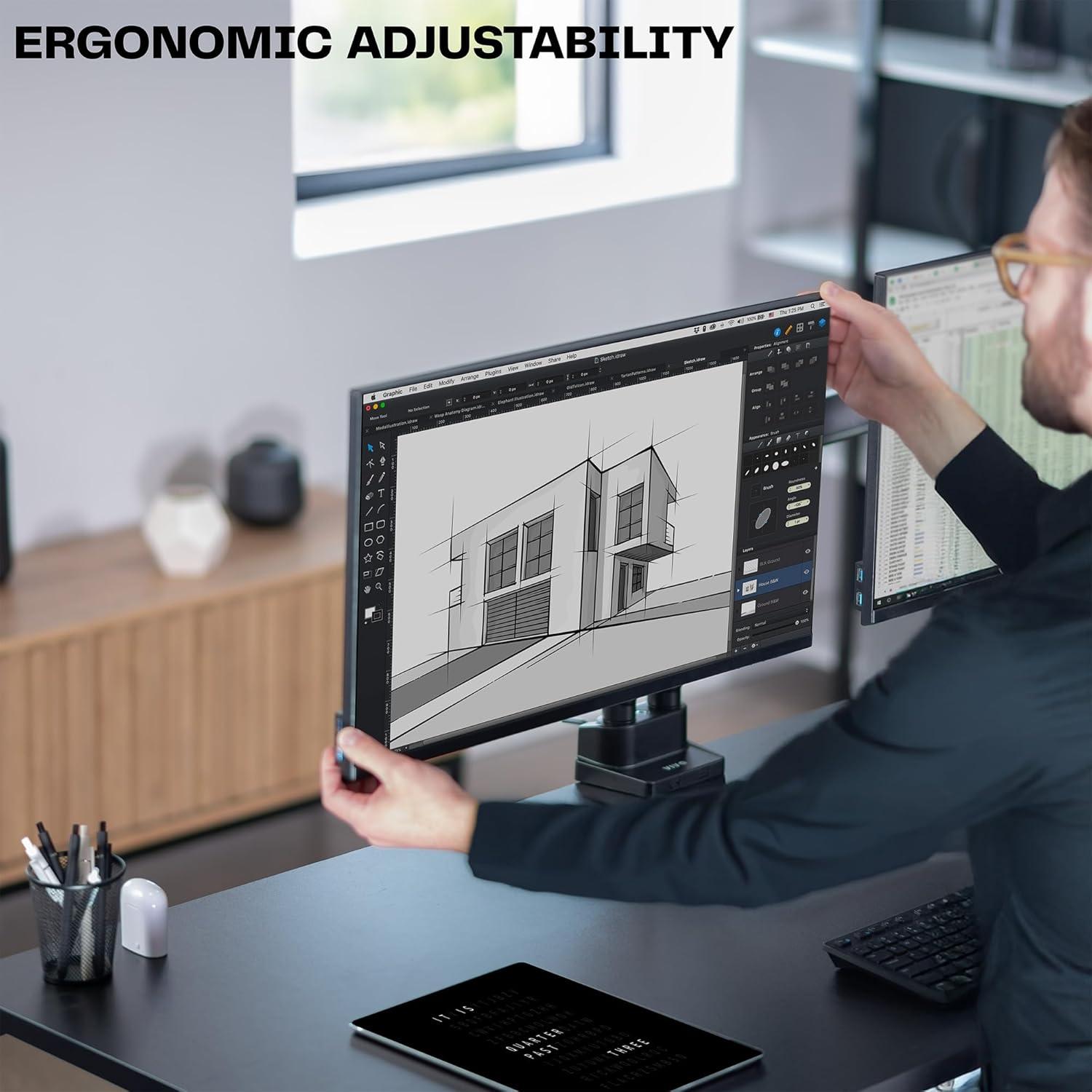 New Mechanical Arm Dual Ultrawide Monitor Desk Mount - photo 5