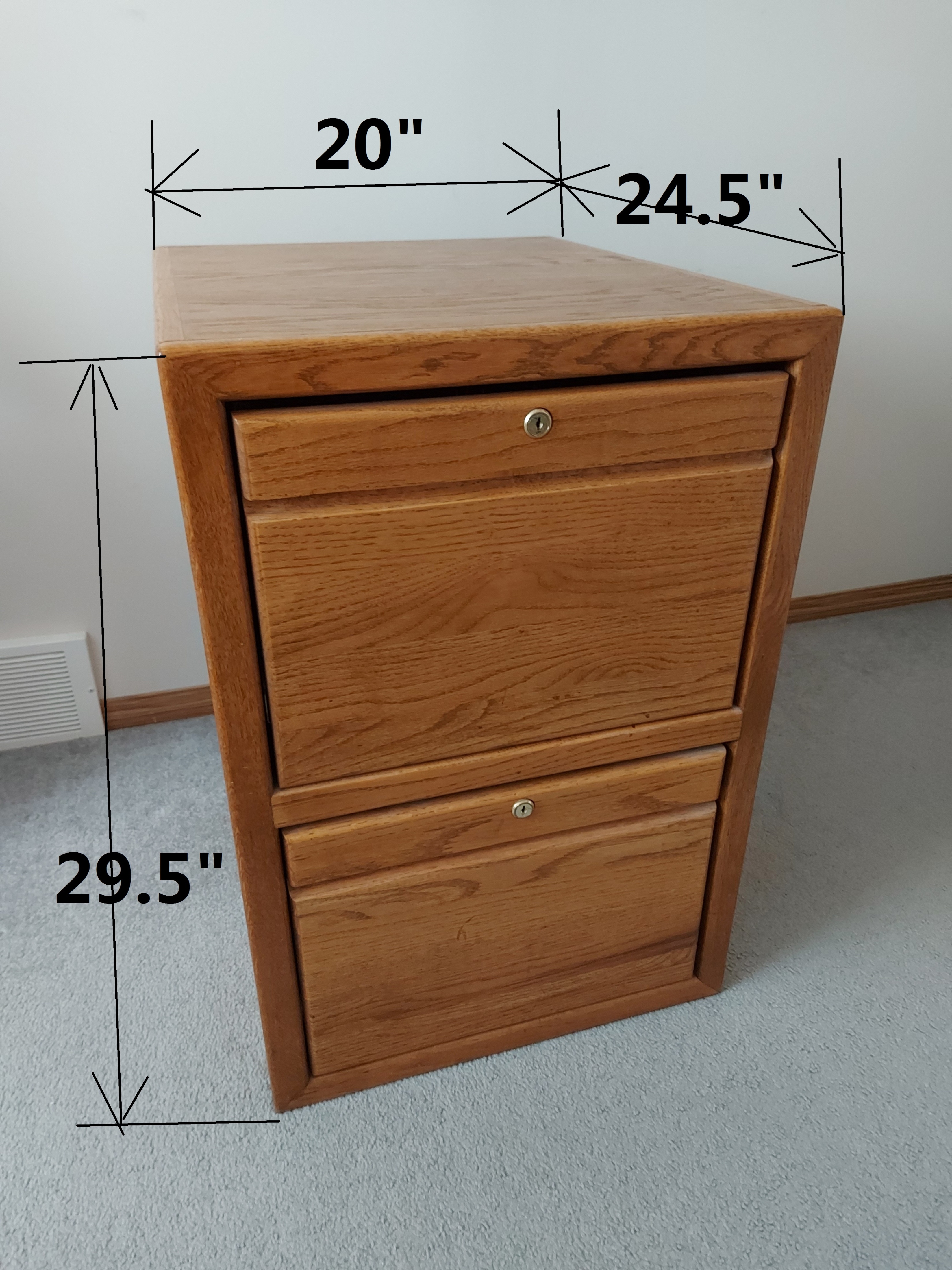 Solid wood fills cabinet like new