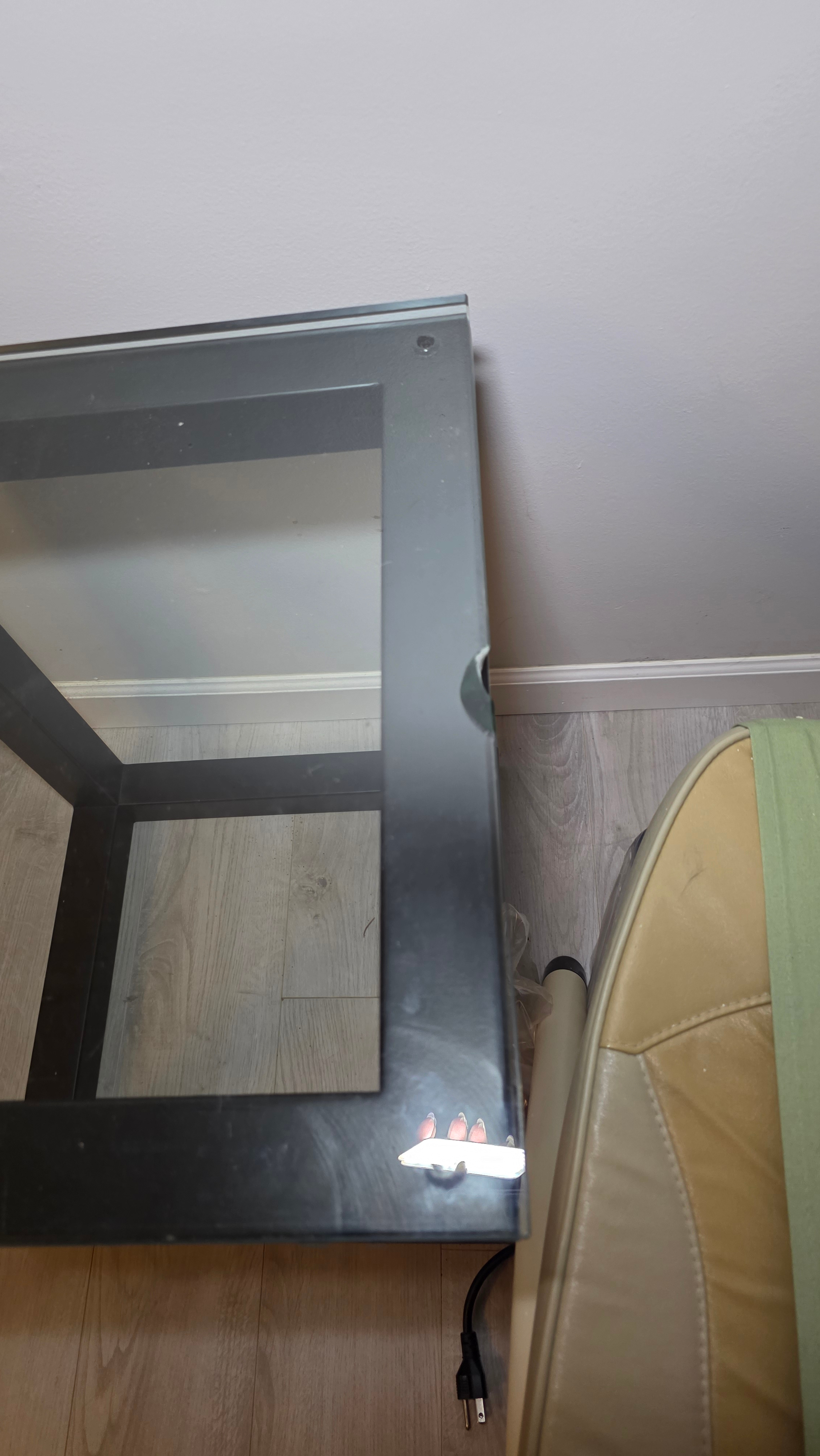 Black Metal and Glass Cube Side Table - photo 4