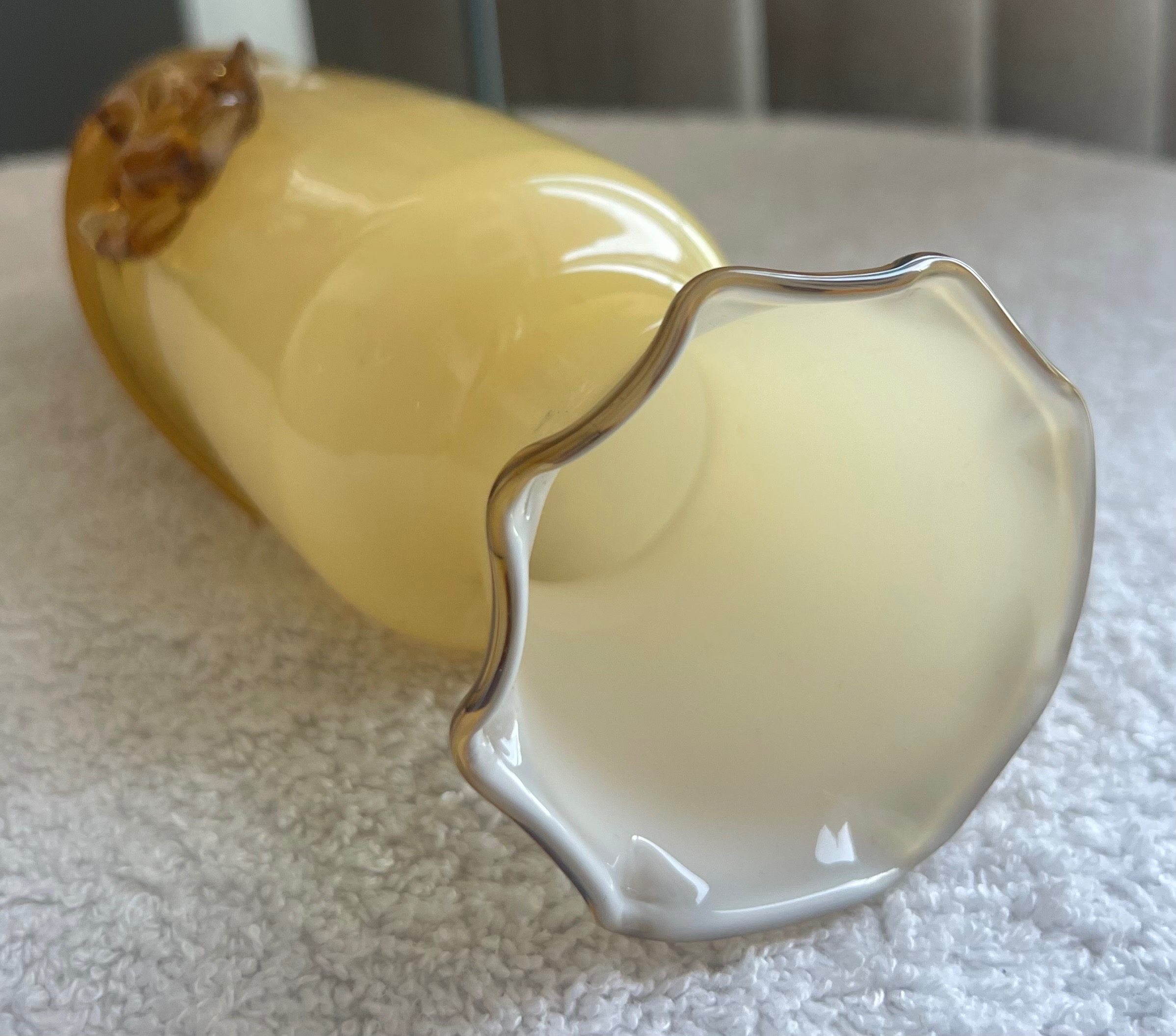 Vintage Mid-Century Amber & Gold Overlay Bud Vase - photo 3
