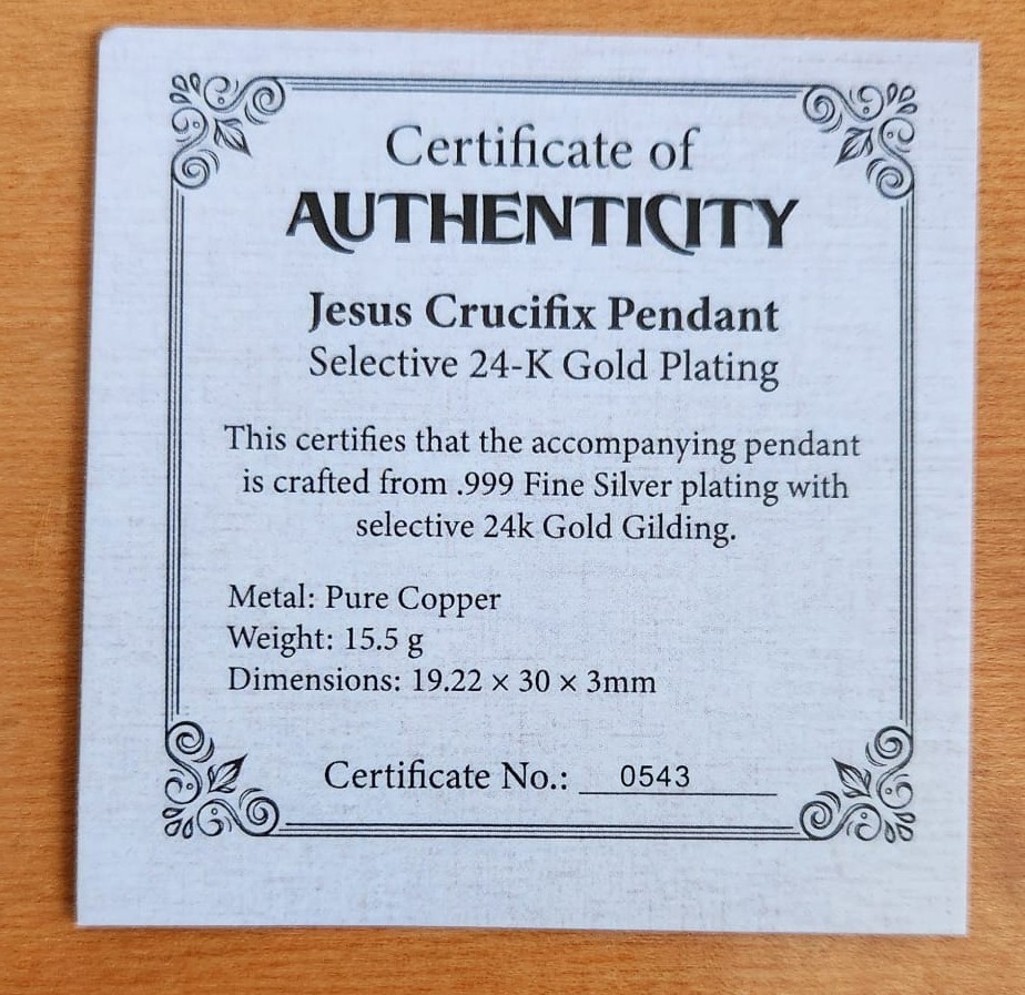 Jesus Crucifix Pendant — 24K Gold & .999 Silver Plated - photo 3