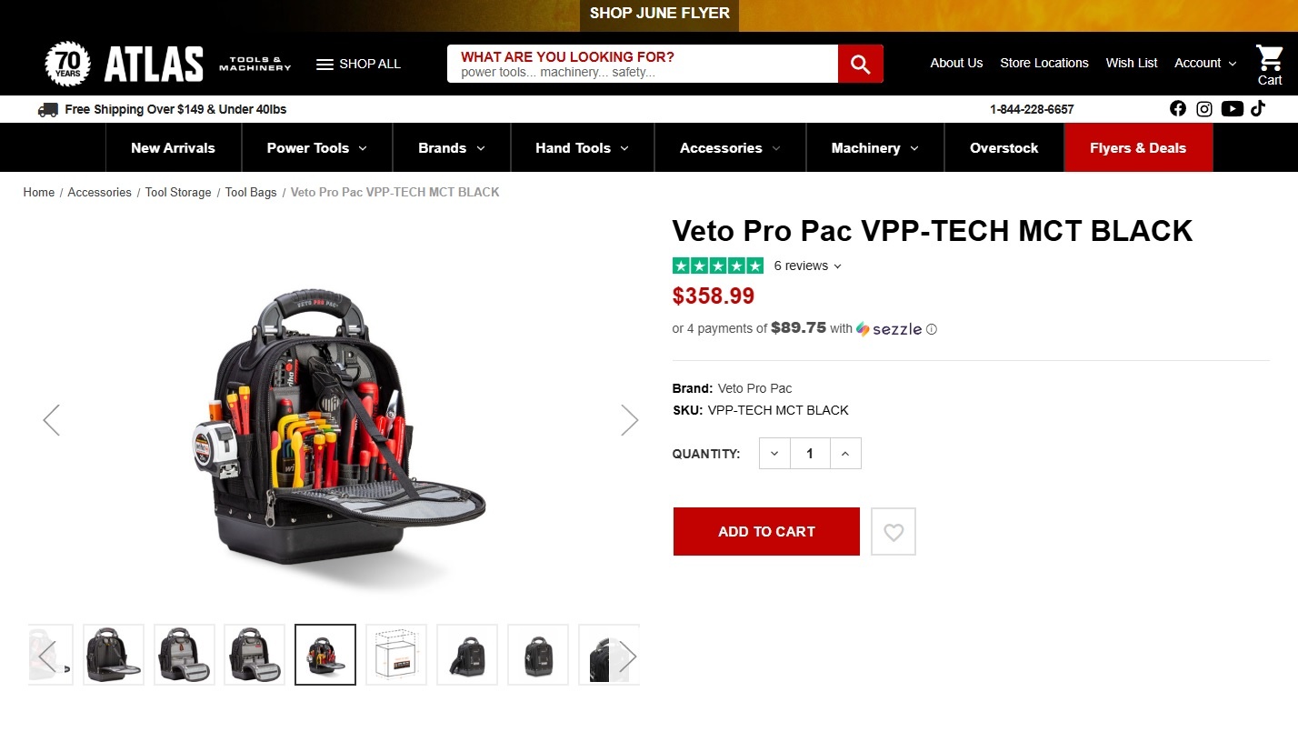 Veto Pro Pac VPP-TECH MCT Black Tool Bag - photo 2