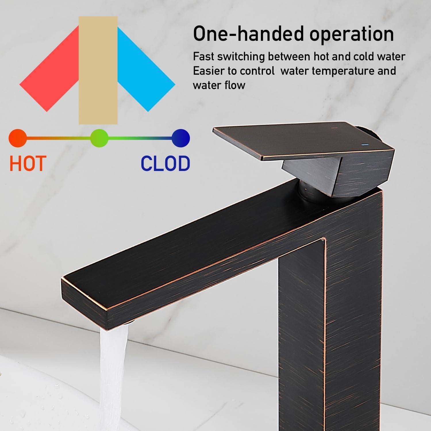AVSIILE Vessel Sink Faucet, Oil Rubbed Bronze 1 Hole - photo 5