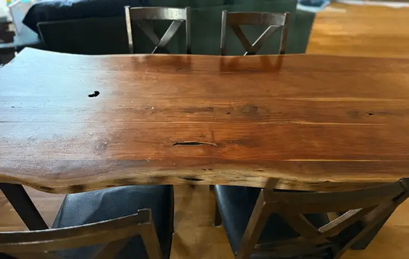 Solid black walnut wood dining table