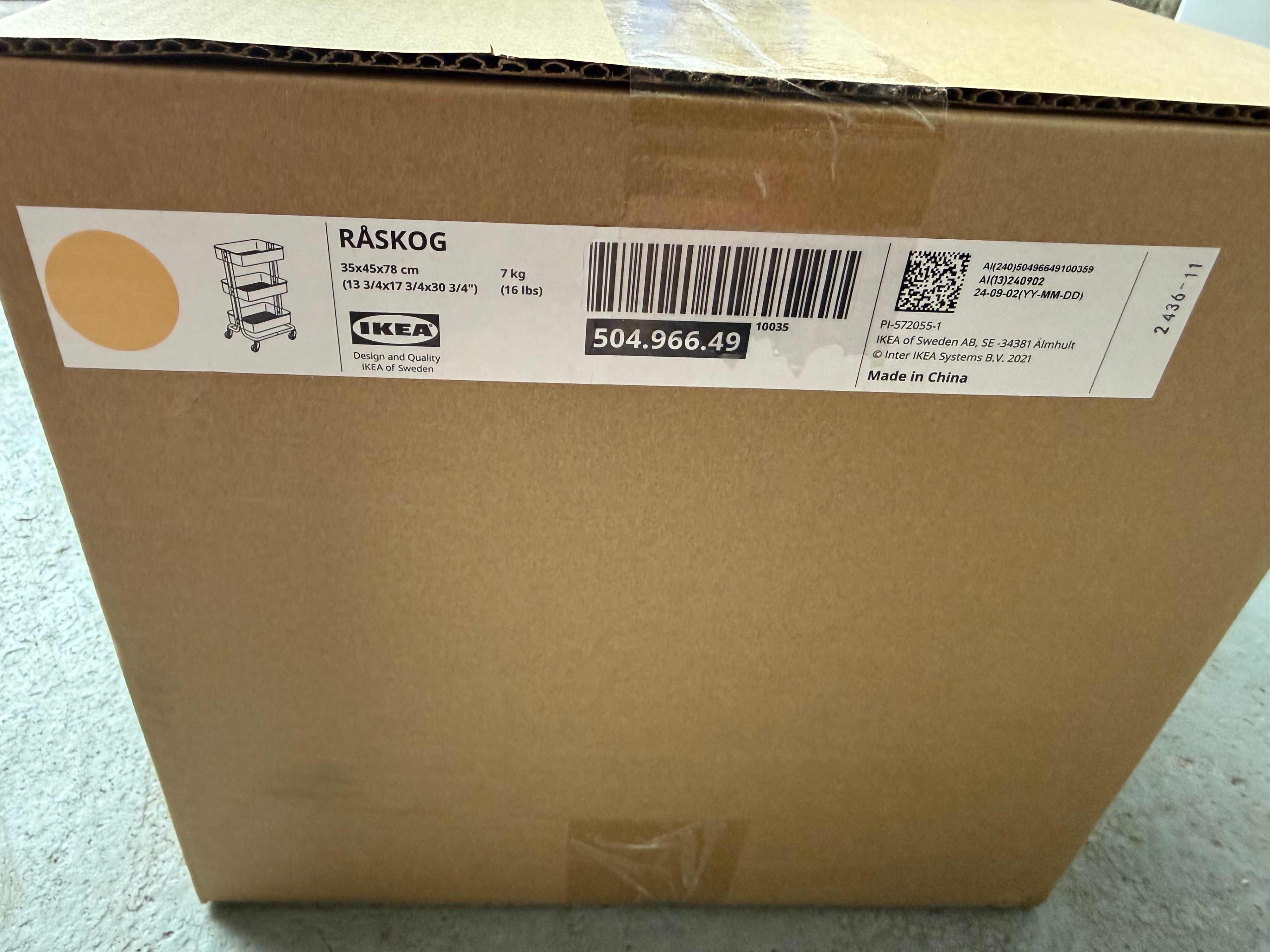 IKEA RASKOG Utility Cart 3-Tier Rolling Cart Light Yellow