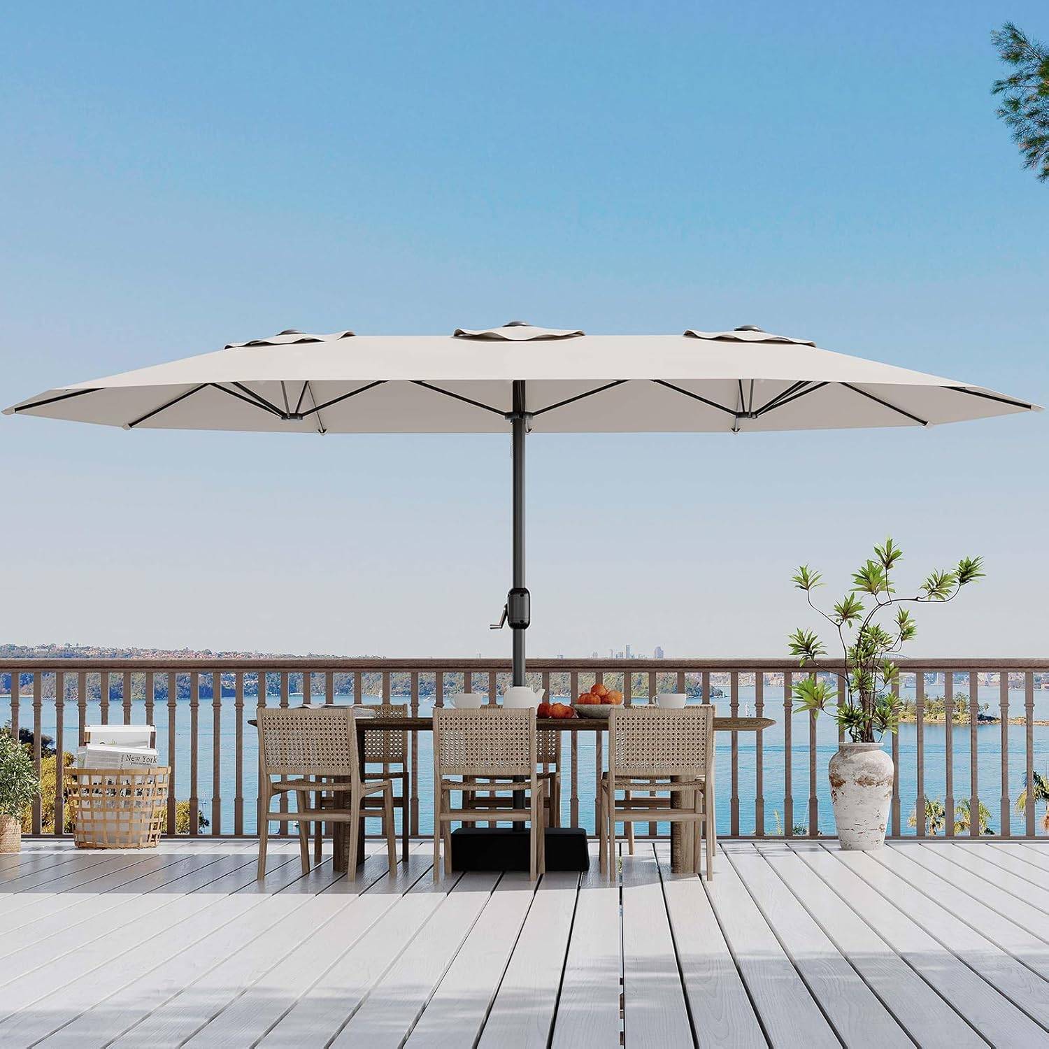 Large Double Patio Umbrella - 15ft Wide