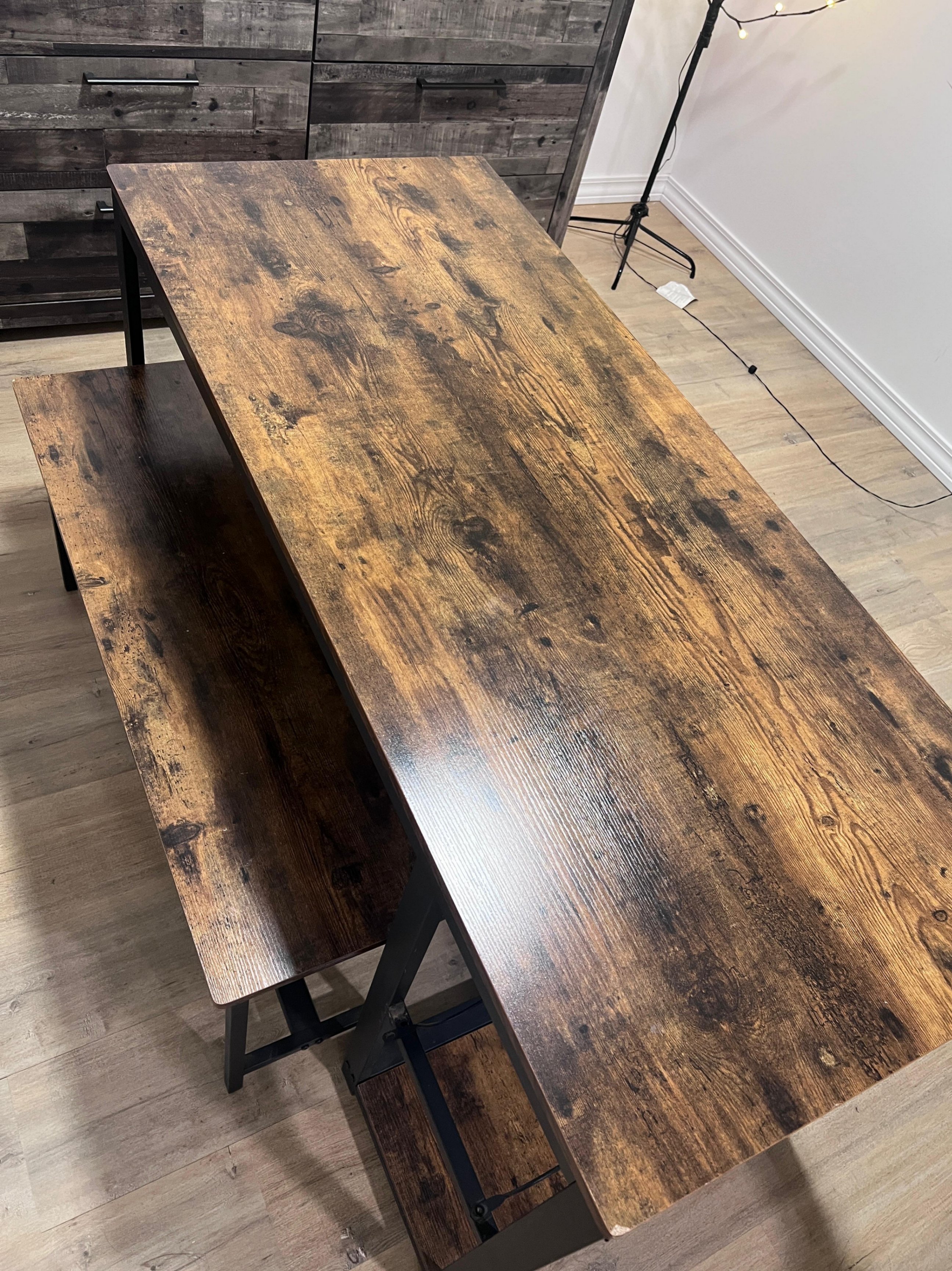 Dining Table Set with Benches & Wine Rack – $130 (Guelph, ON) - photo 2