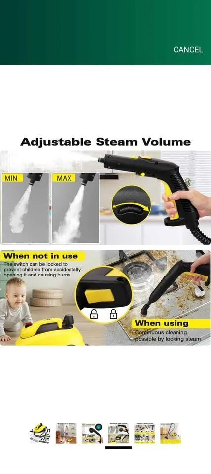 Heavy Duty Canister Steamer with 26 Accessories, - photo 4