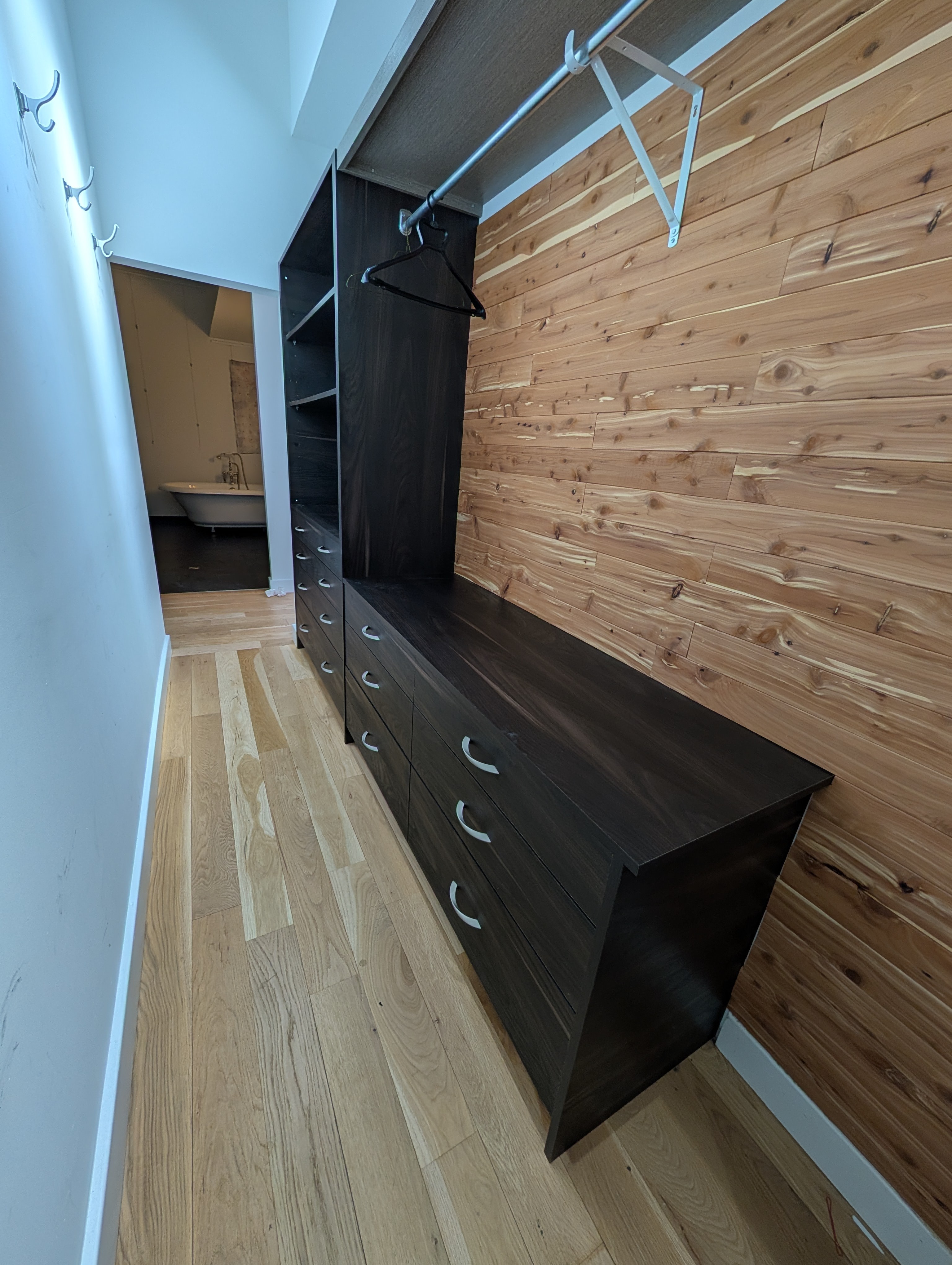 Custom Built Black Closet System Storage Wardrobe (109” Wide)