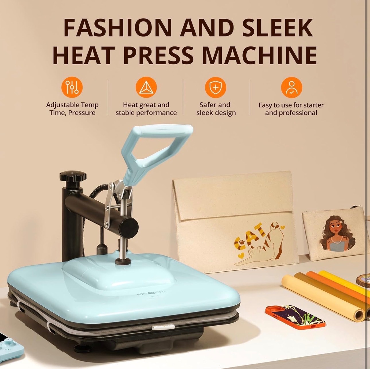 HTVRONT Heat Press Machine 15x15 Vinyl, Heats Up Fast&Evenly - photo 2
