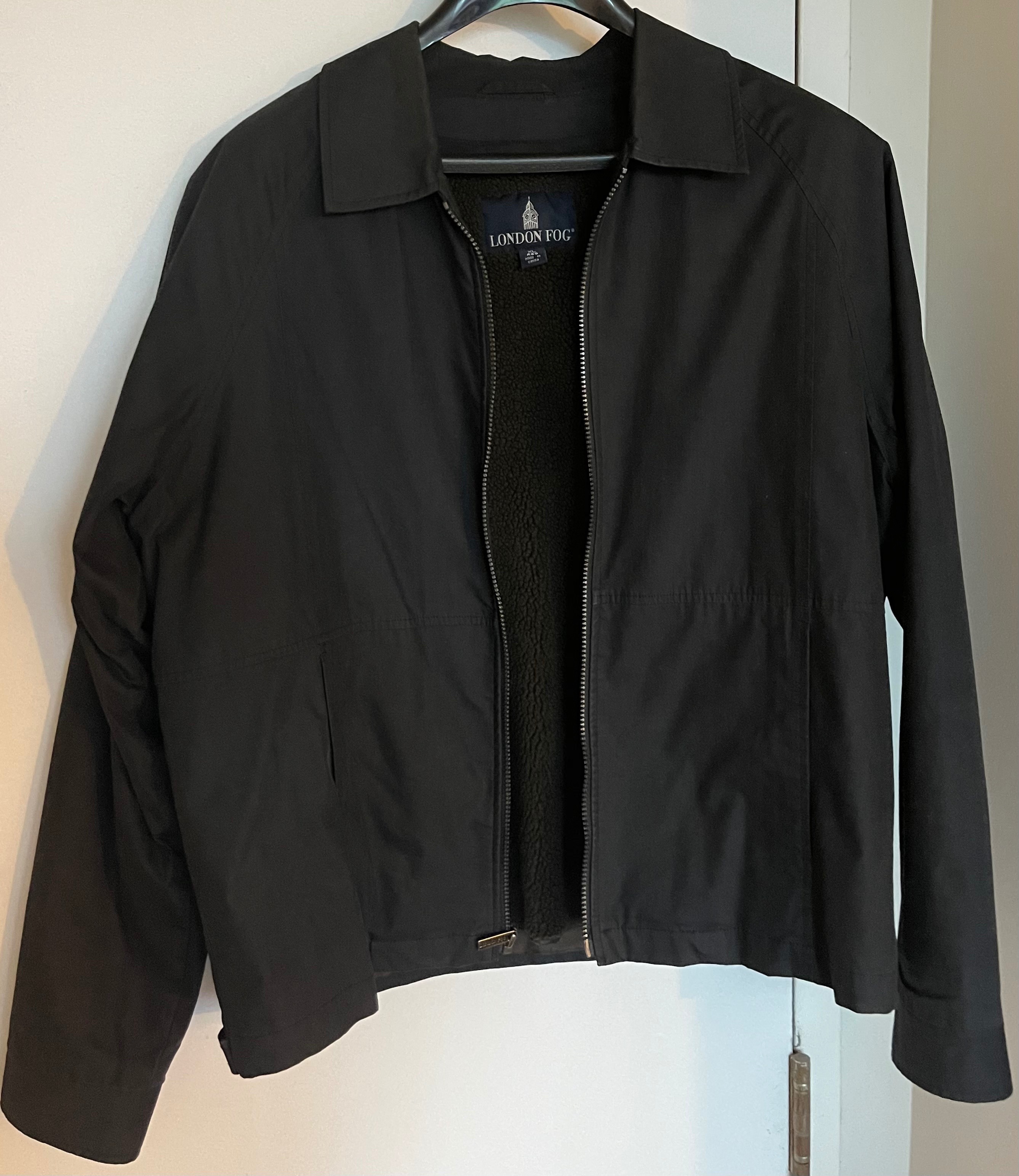 Vintage London Fog Men’s XL Jacket — Zip-Out Liner — Black