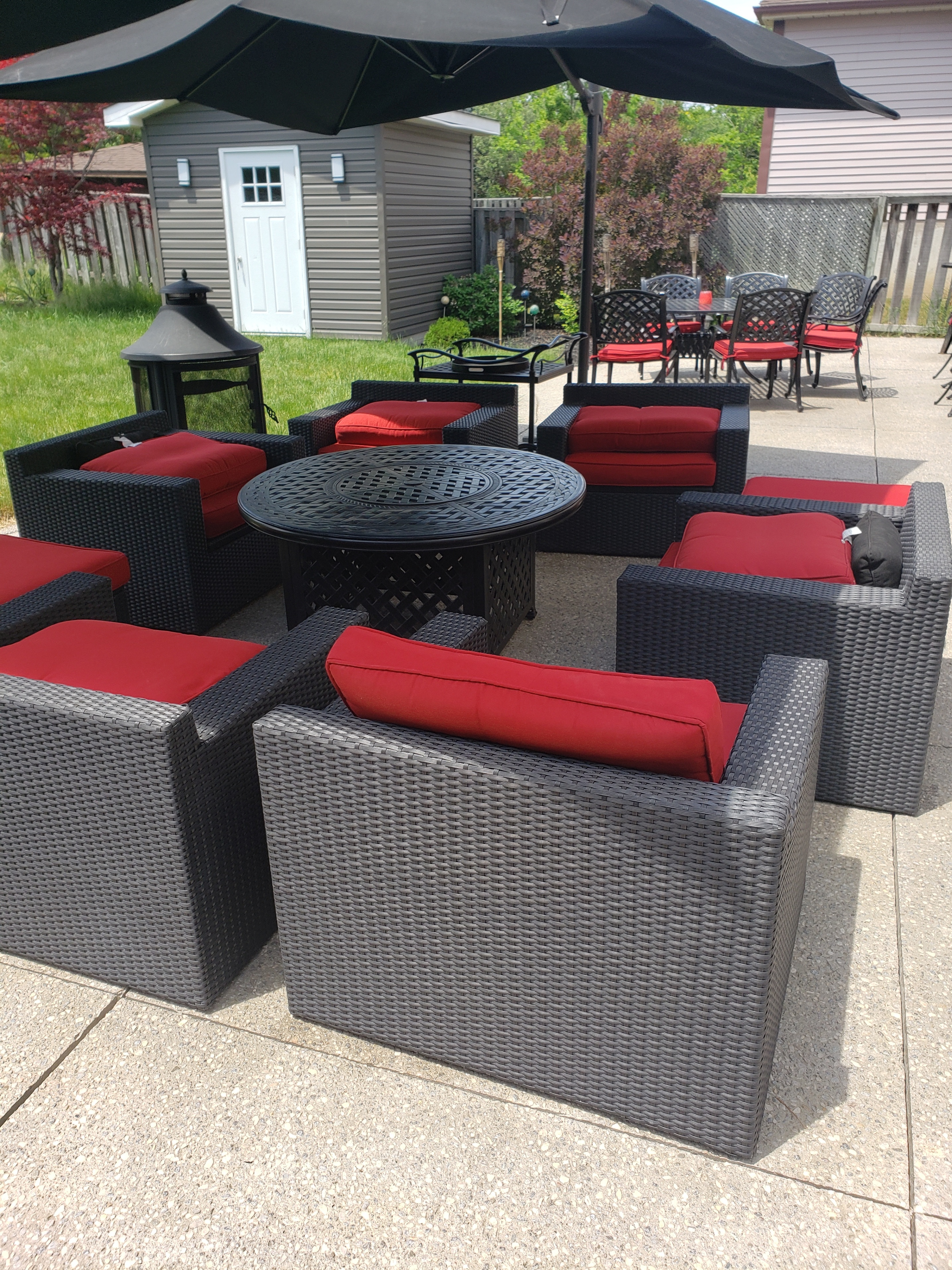 DOT “Cameron” 11‑Pc Patio Set + 48" Fire Table