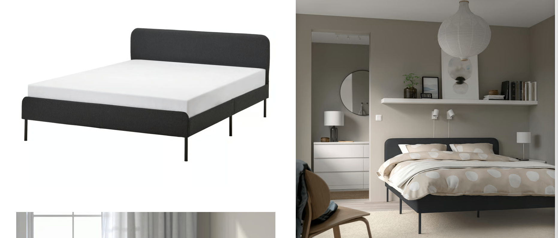 SLATTUM upholstered bed frame - photo 2