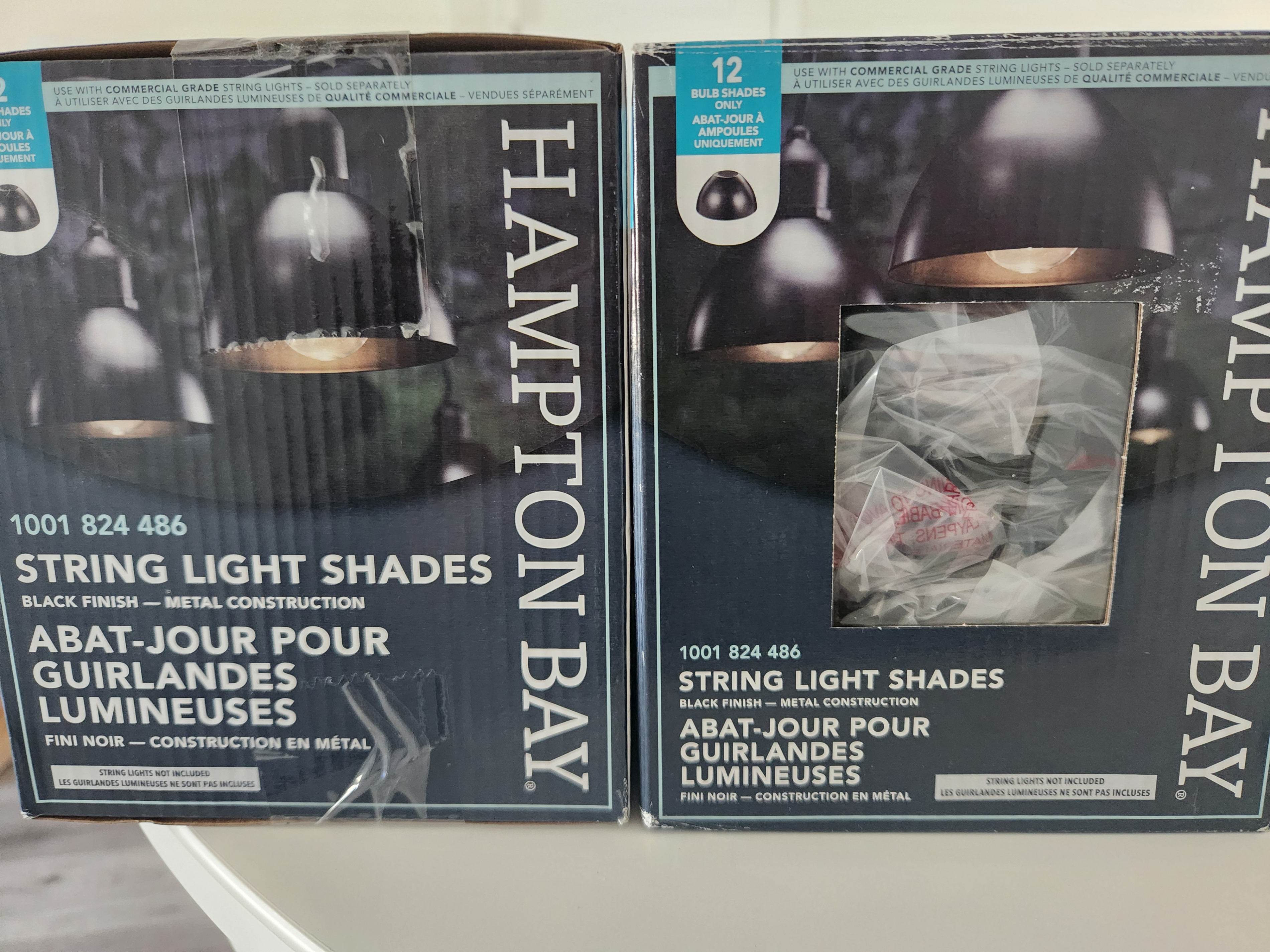 Black Dome Metal Shade Toppers for Standard String Light Strand