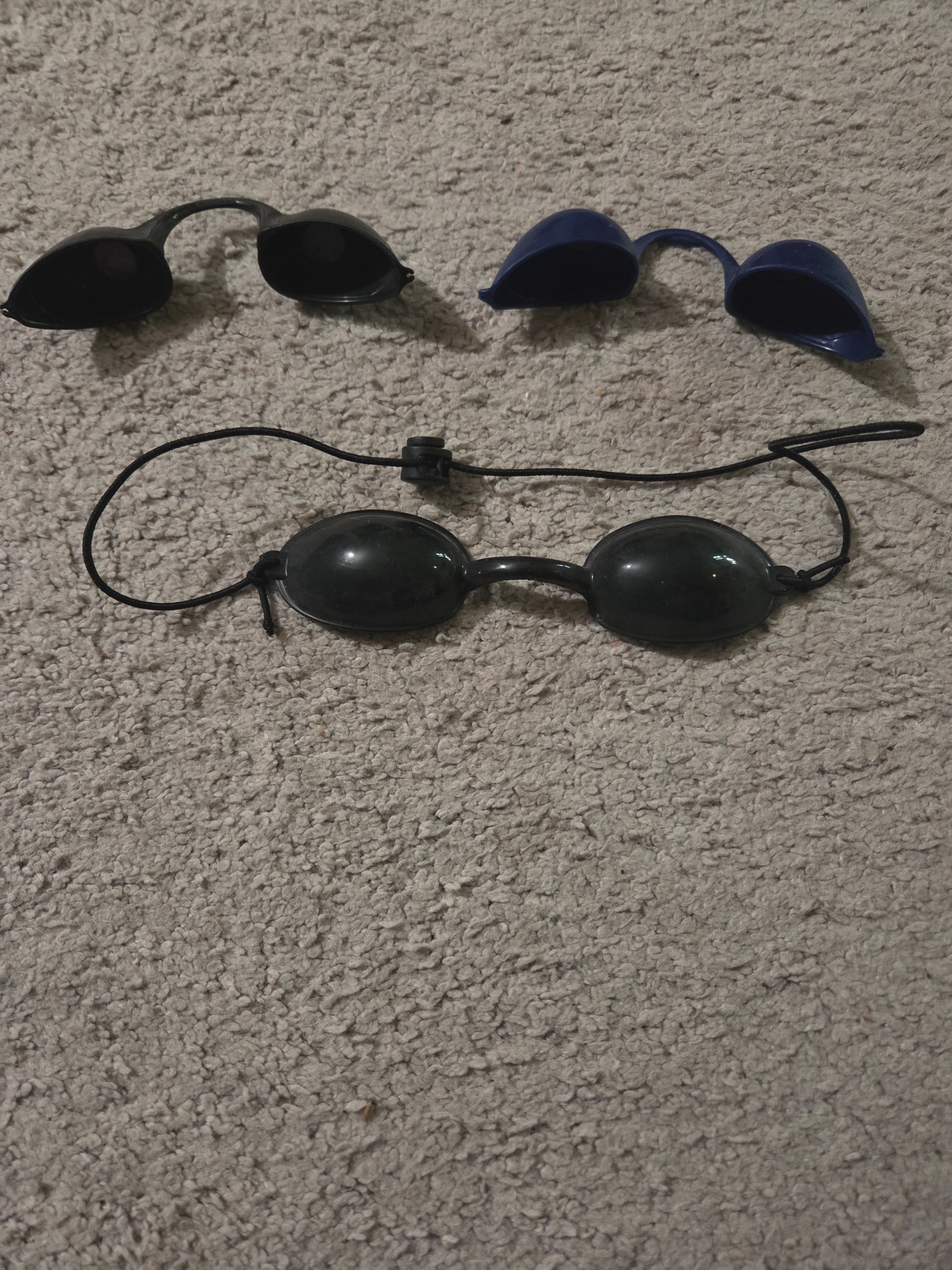 3 UV Tanning Bed / Red Light Therapy Goggles (Eye Protection)