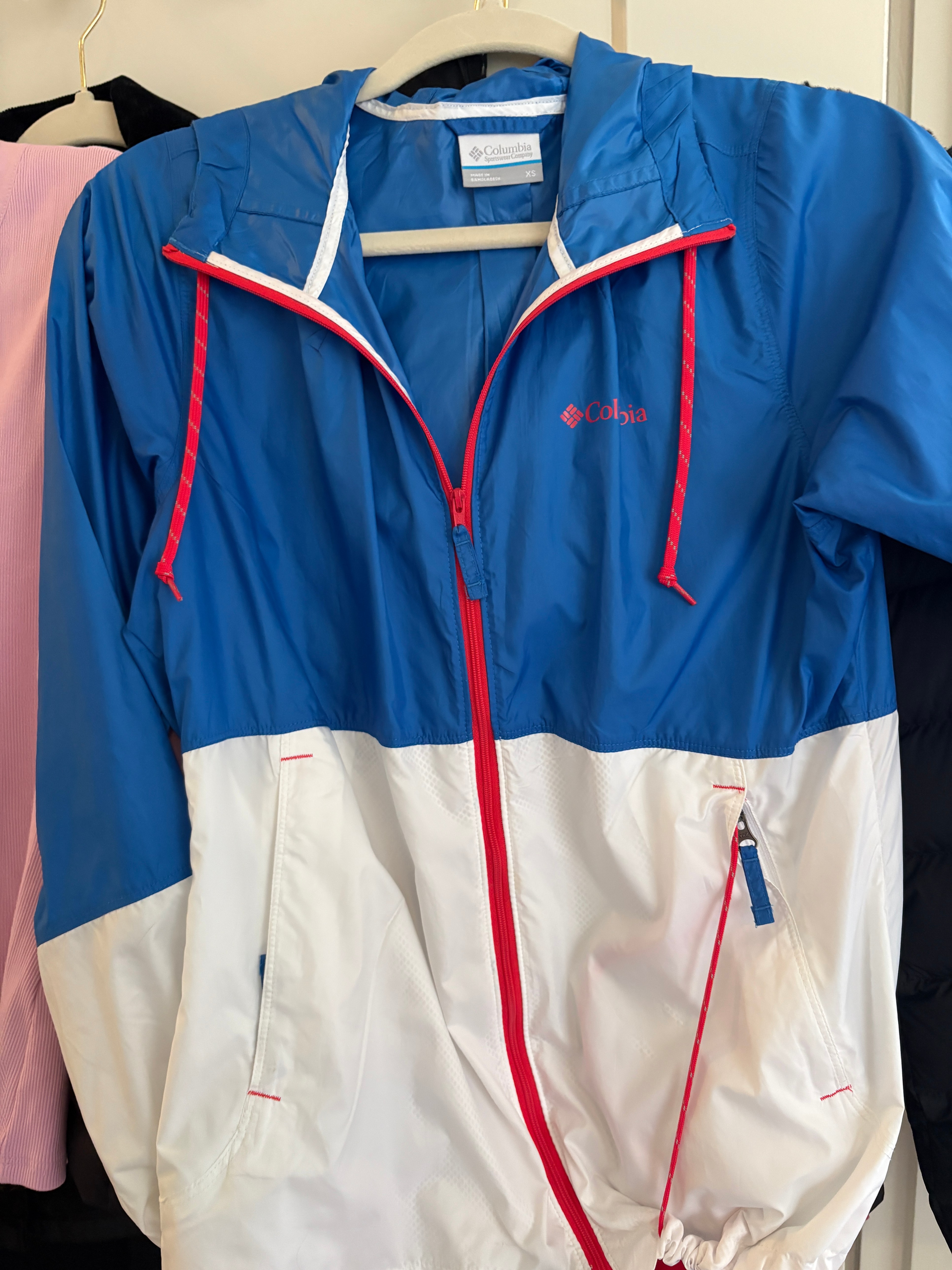 Columbia Blue/White Hooded Jacket - XS