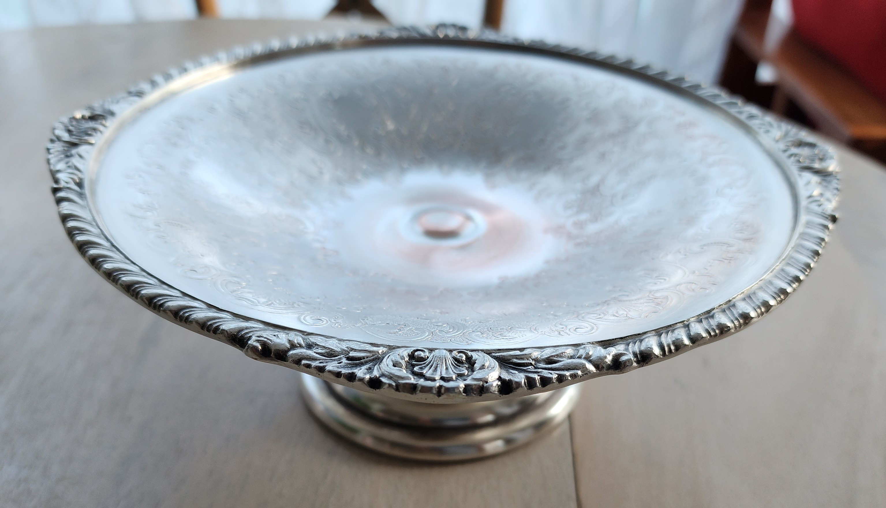 Vintage Silver‑Plated Pedestal Serving Bowl - photo 3