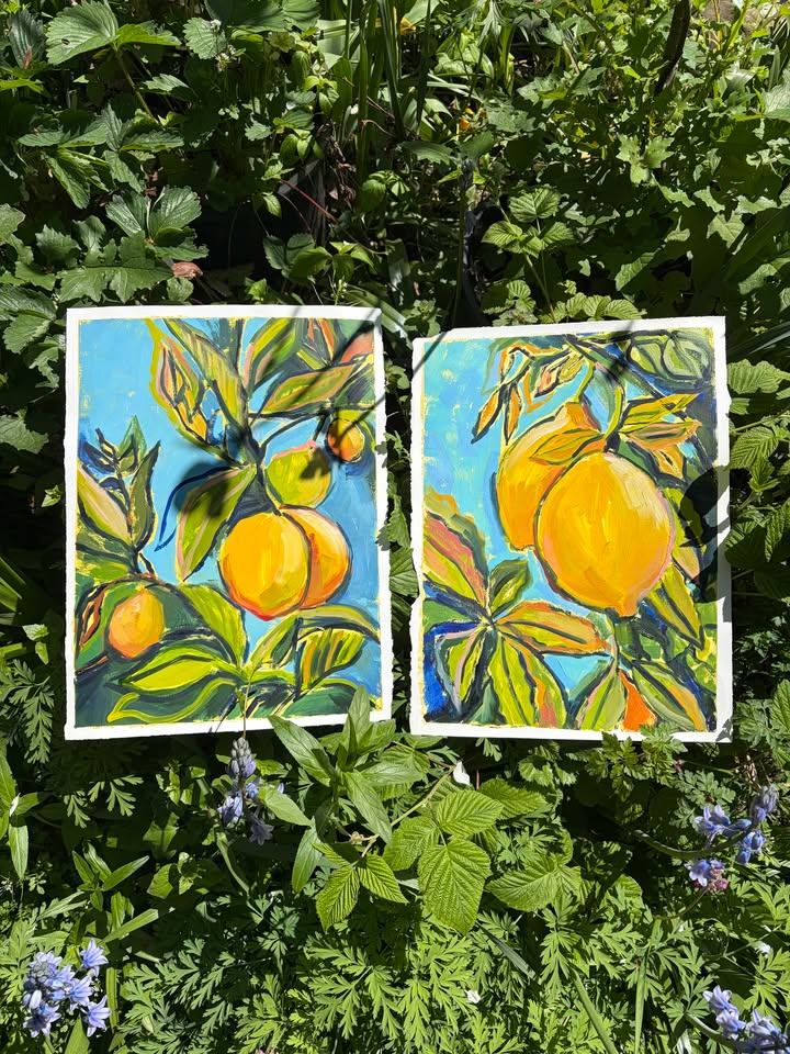 Aegean-inspired Oil Paintings of Lemons