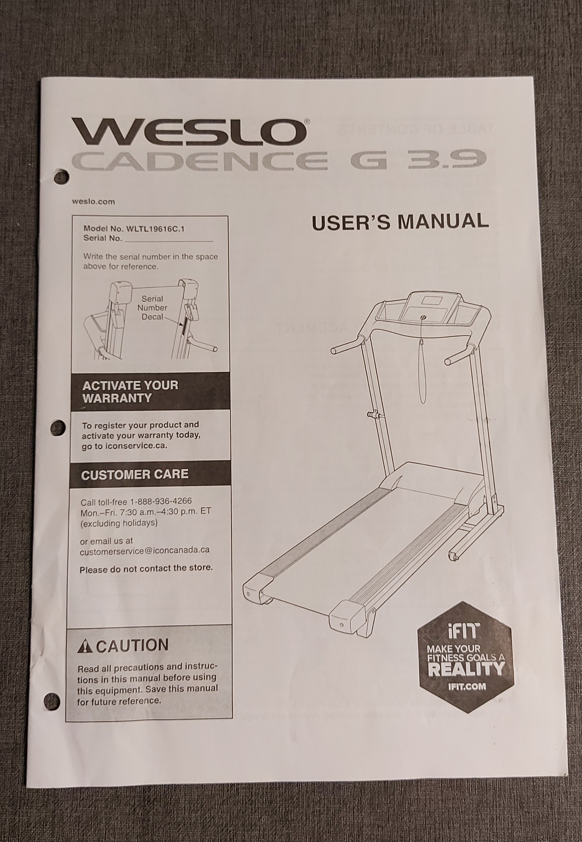 TREADMILL Weslo Cadence G 3.9 Cushioned Treadmill - photo 3
