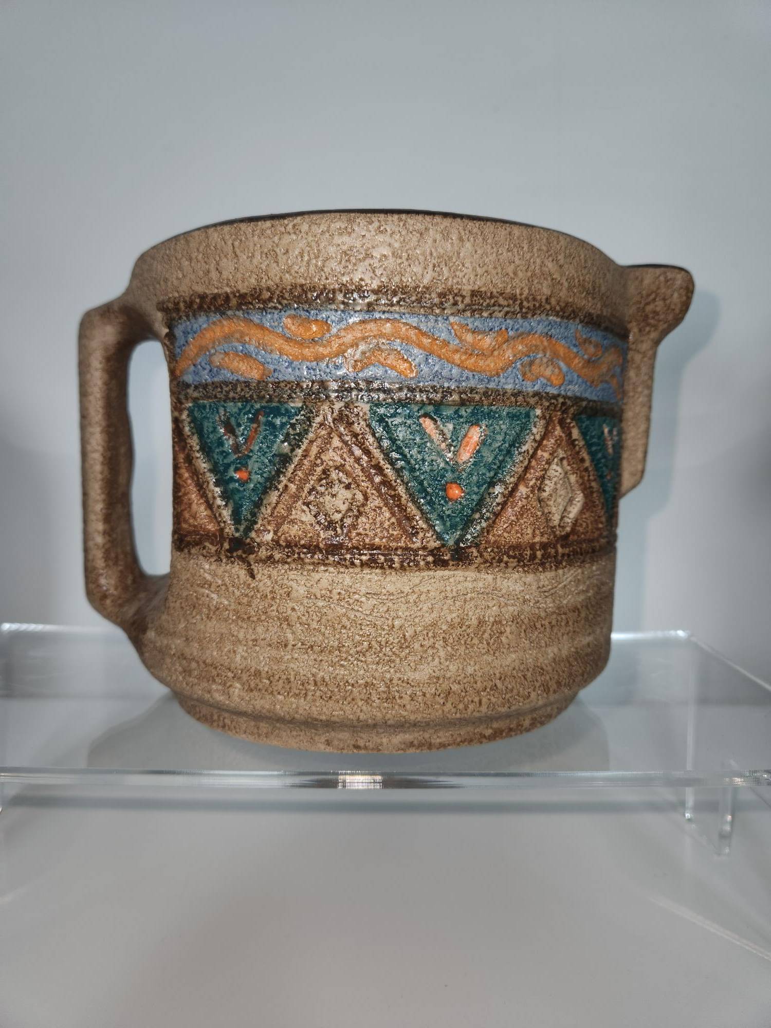 Iranian Stoneware , Hand-painted Deer in Desert Motif - photo 4