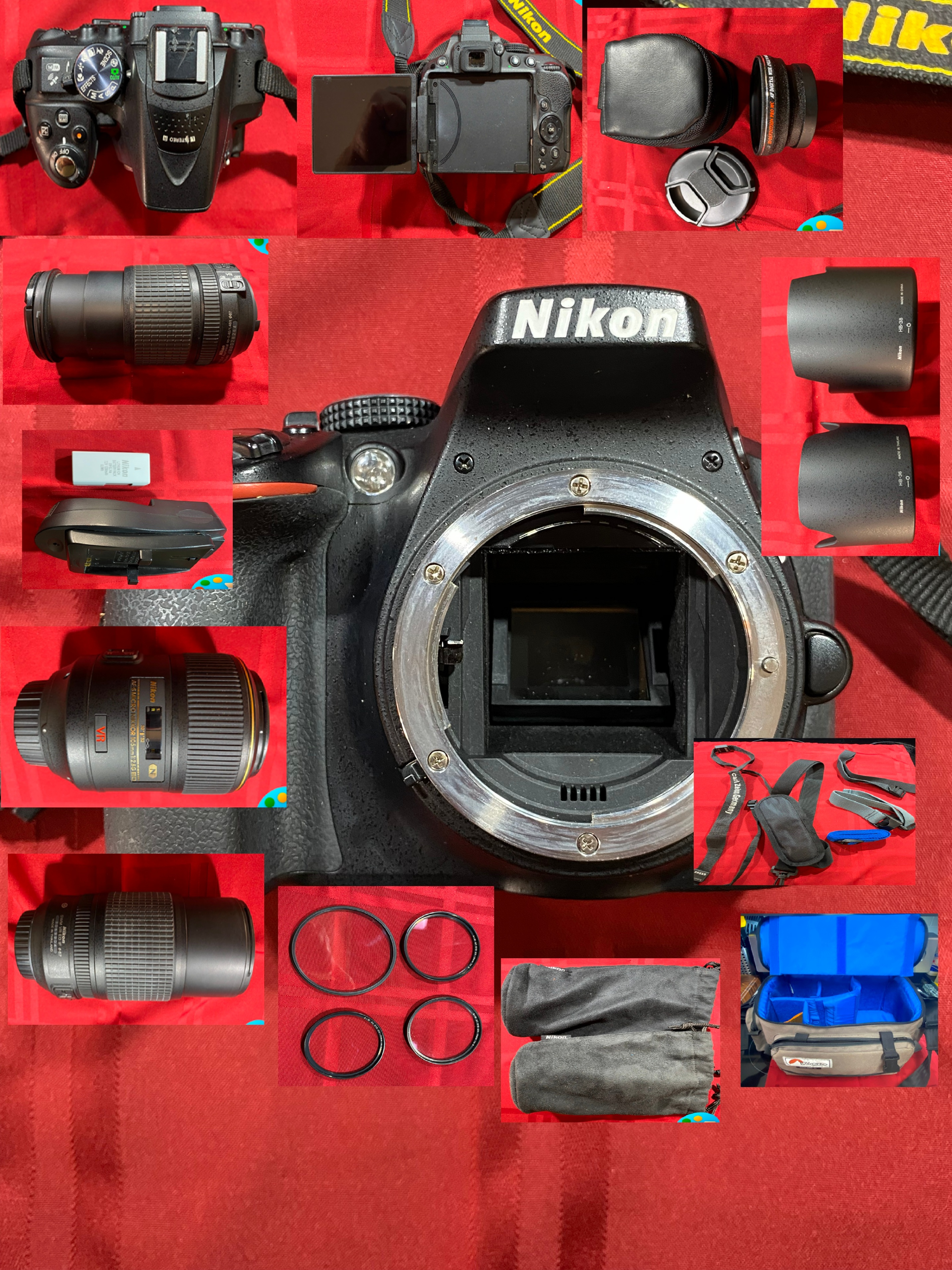 Nikon D5300 24.2MP SLR Camera Kit-Lenses, Filters, Bags, Shrouds