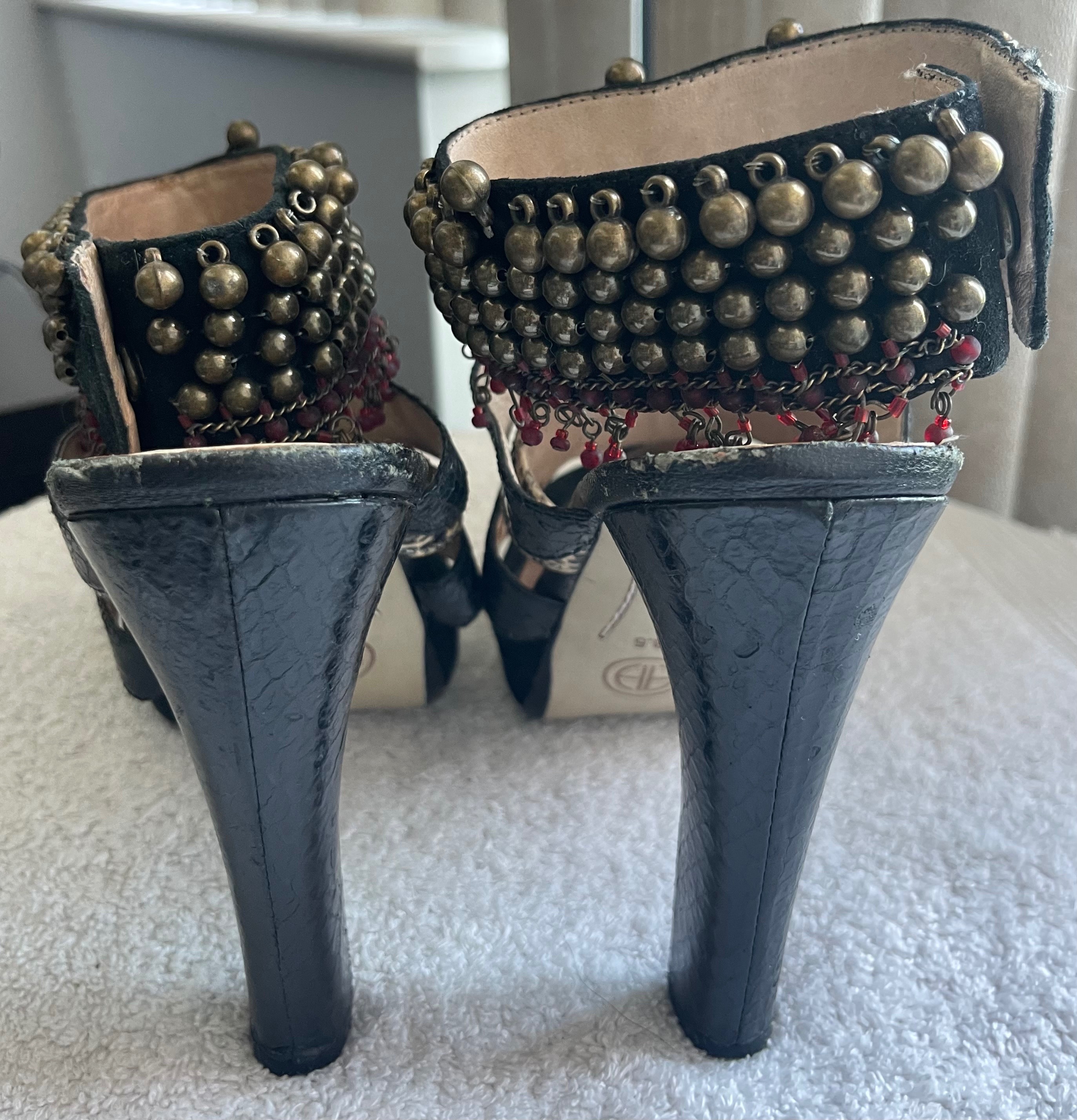 House of Harlow Beaded Snakeskin Heels (Size 8) - photo 5