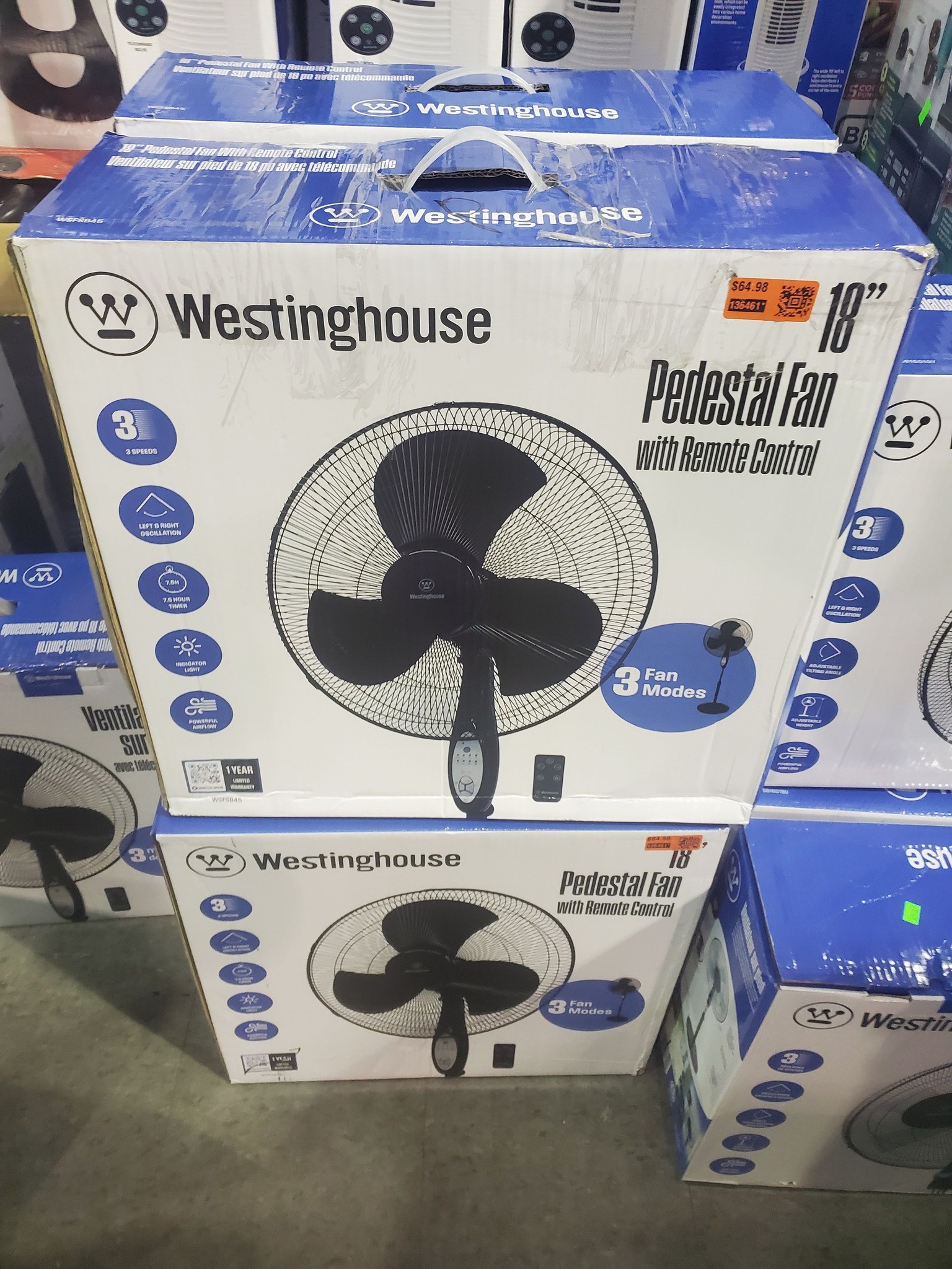 Westinghouse 18" Pedestal Fan with Remote Control