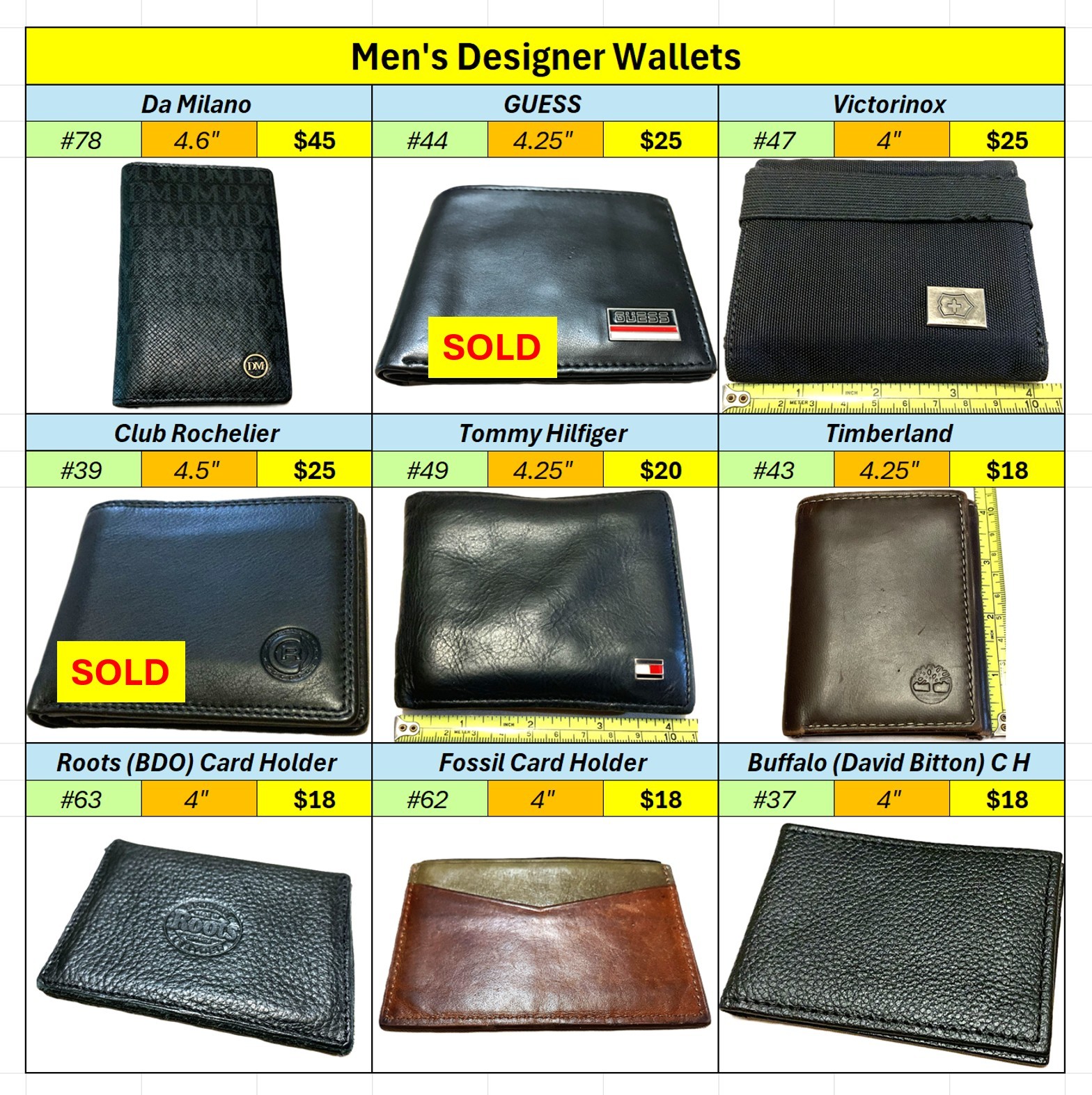 Men's Designer Wallets - Roots Hilfiger Fossil Timberland etc