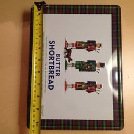 Empty Butter Shortbread Tin with Bagpiper Tartan Motif - photo 4