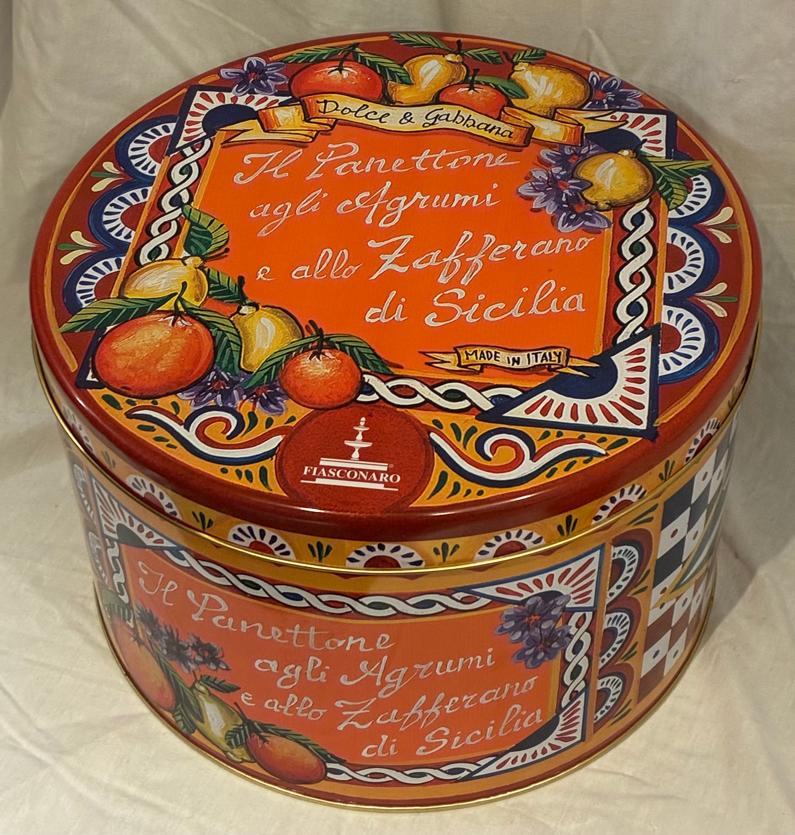 Large Decorative Dolce and Gabbana Empty Panettone Tin