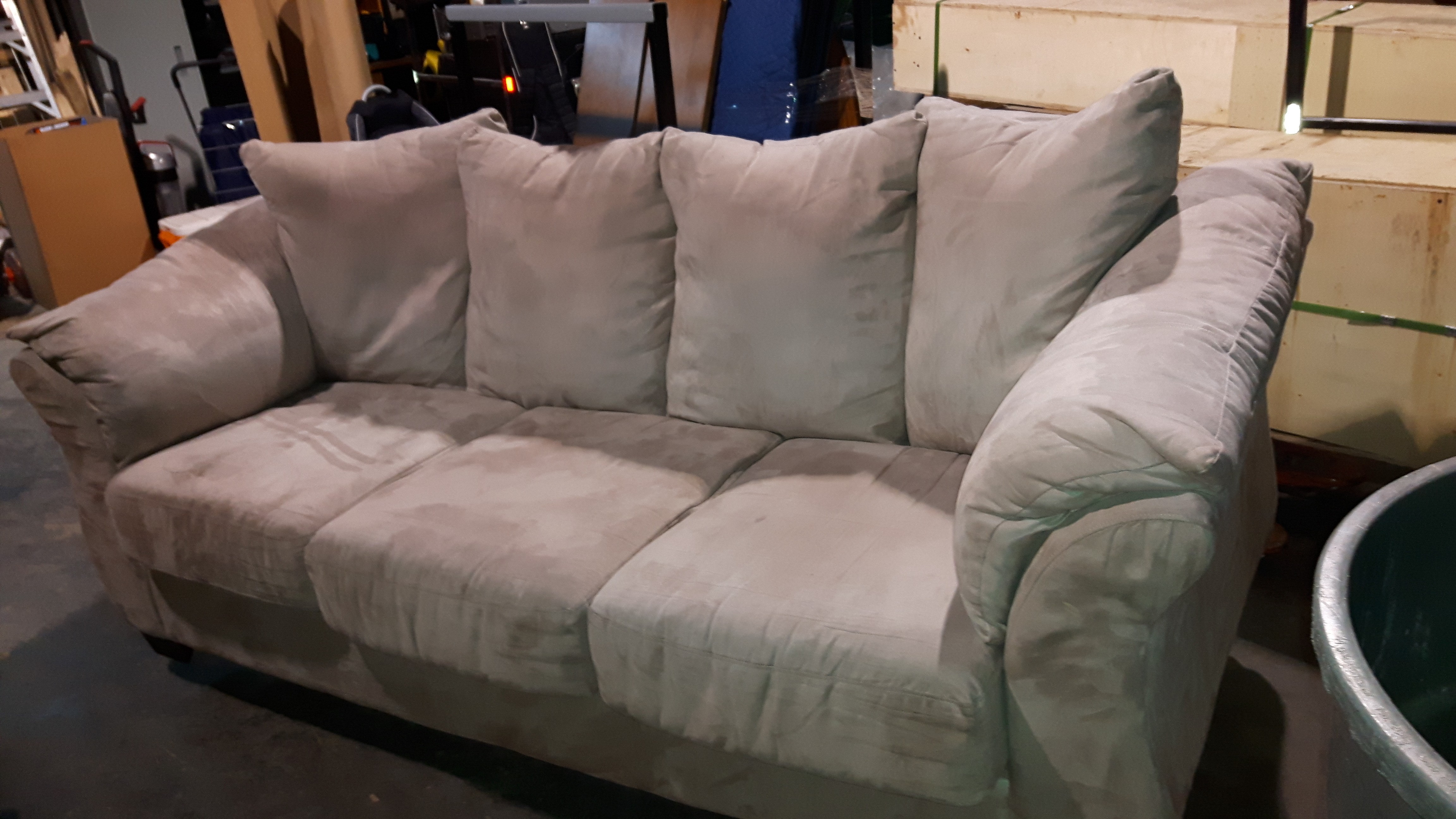 Light Beige Microfiber 3 Seater Couch