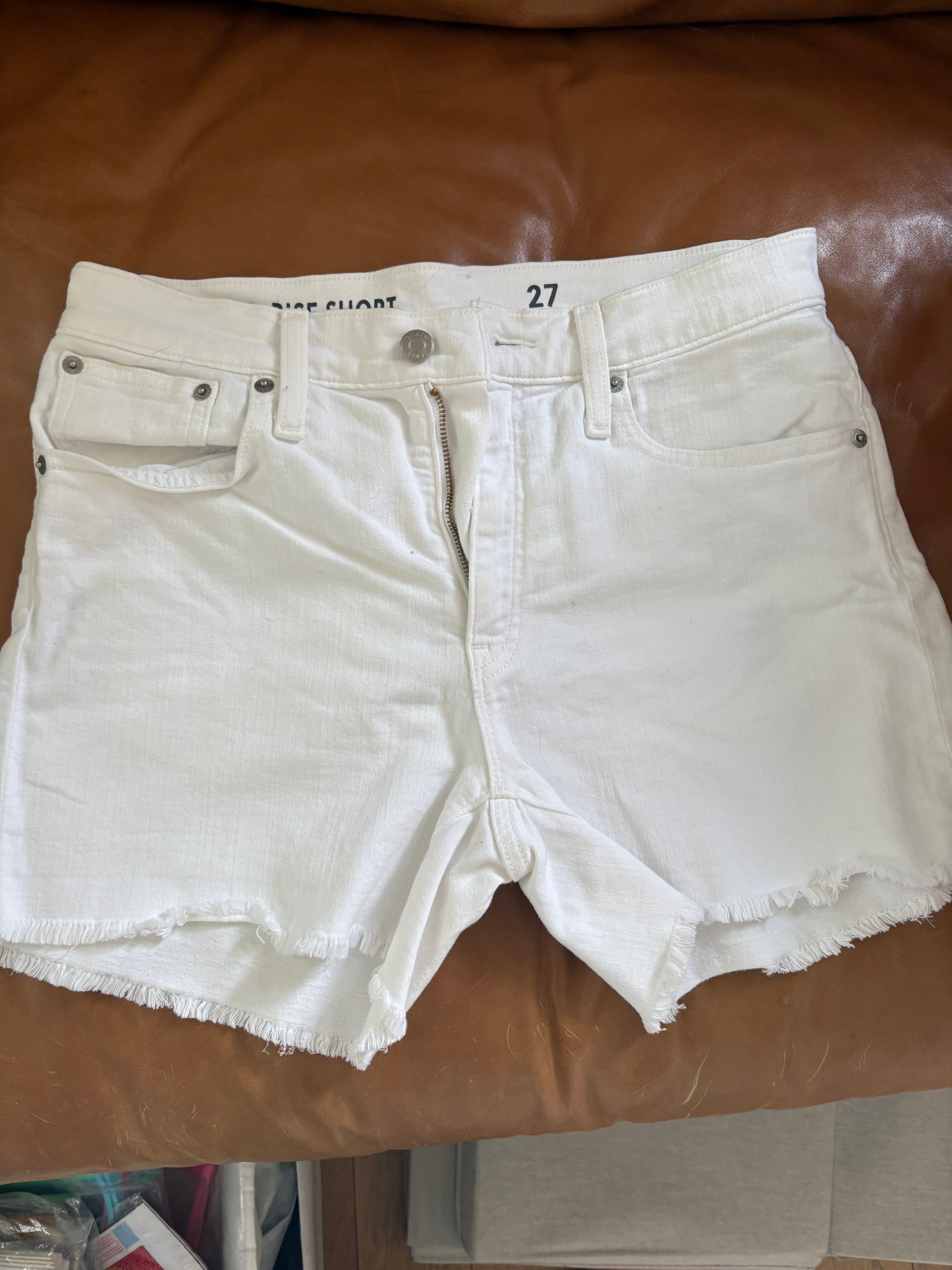 J.Crew White Denim Mid-Rise Shorts - Size 27