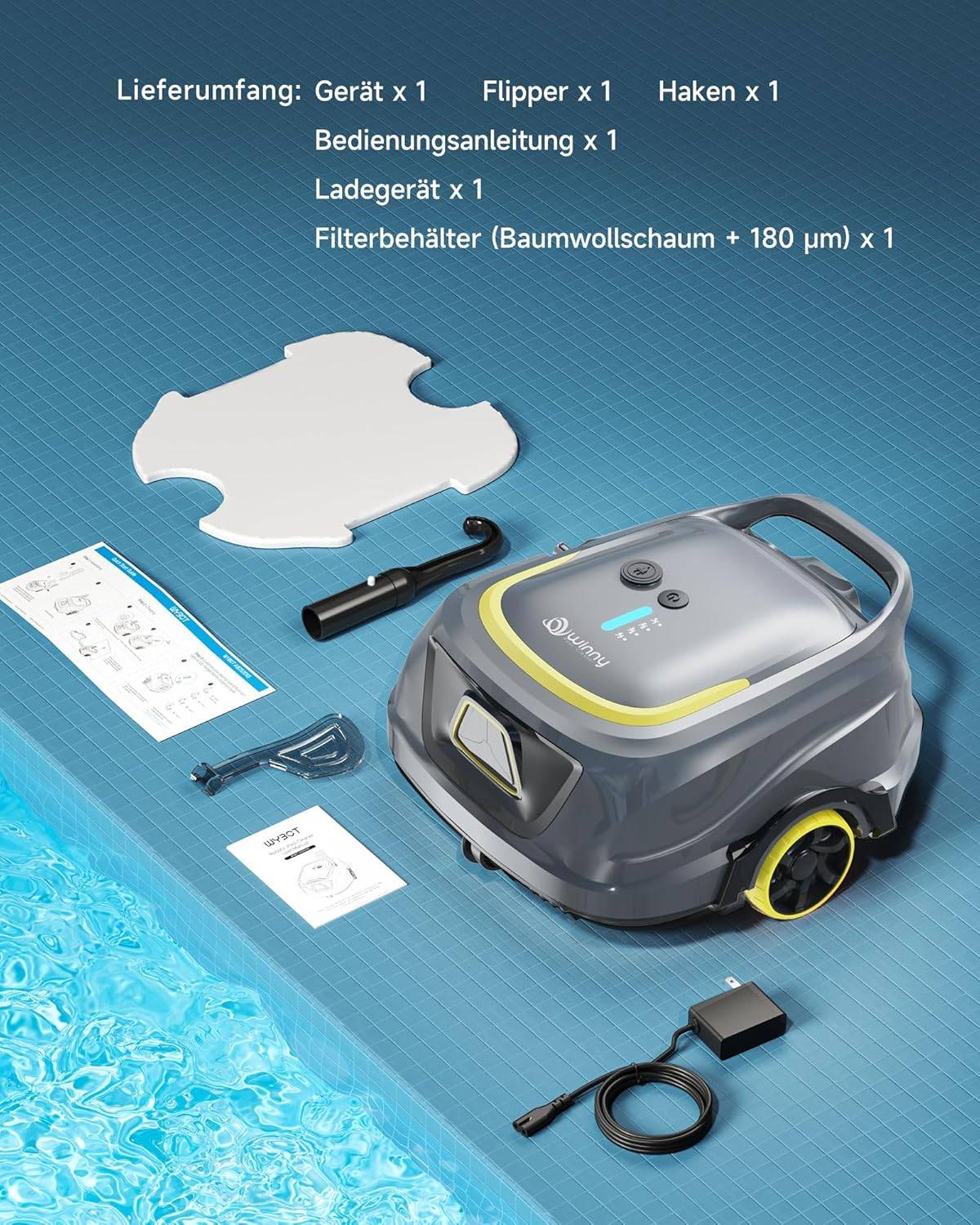 WYBOT A1 Cordless Pool Vacuum with Double Filters