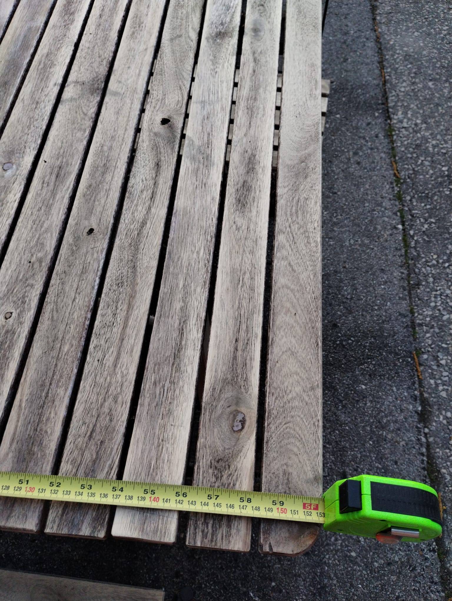 Outdoor Metal and Wood Table and Chair Set - photo 4