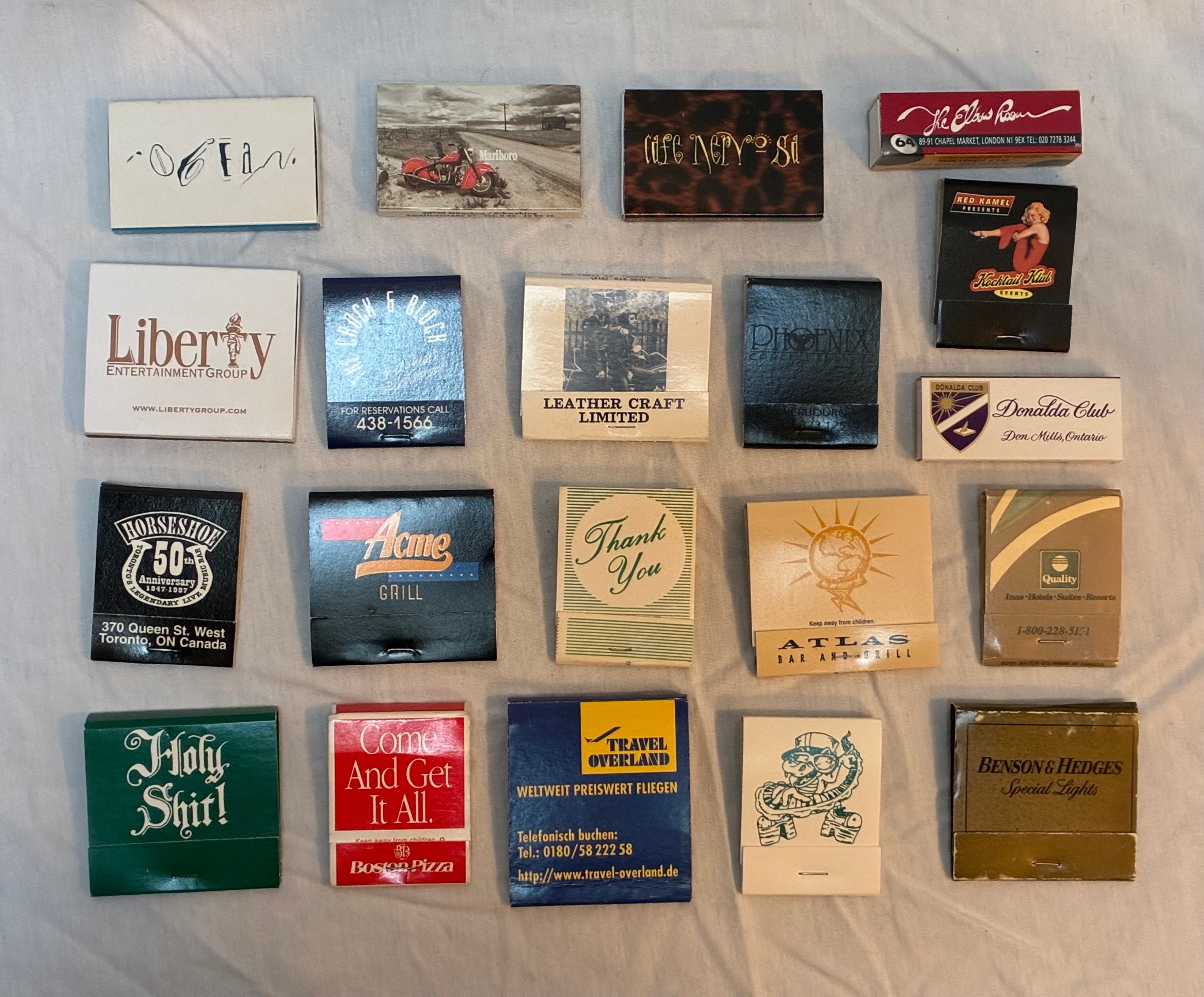 20 Vintage Collectable Matches, Matchbooks