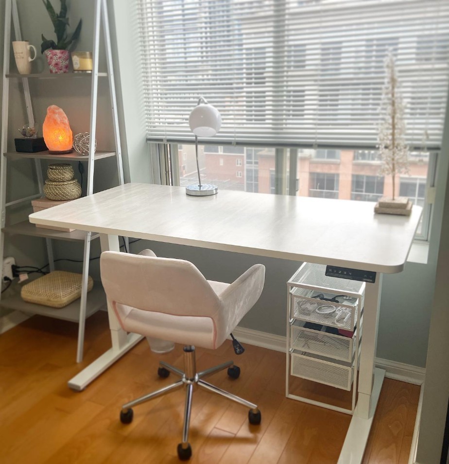 EFFYDESK Electric Standing Desk - 59 x 30 Oak White