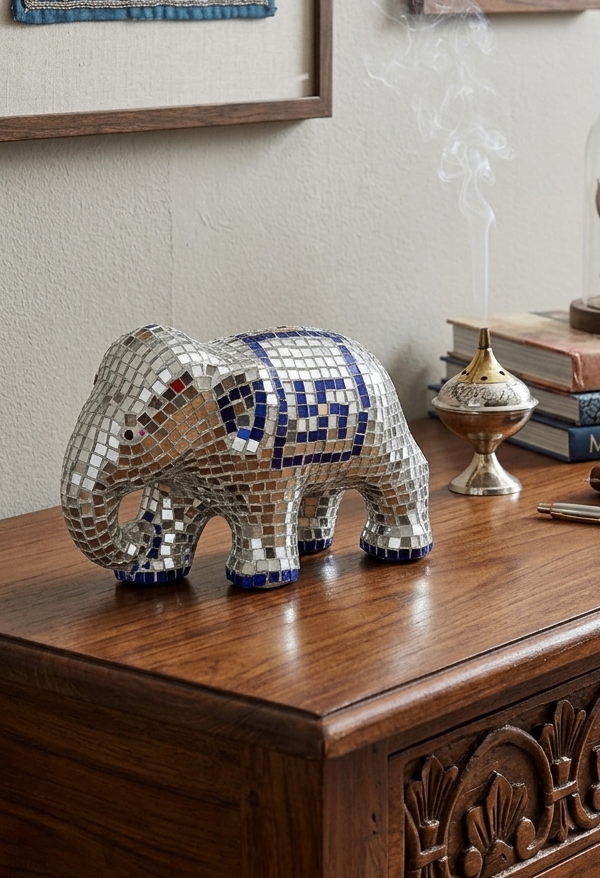Mosaic Elephant Figurine