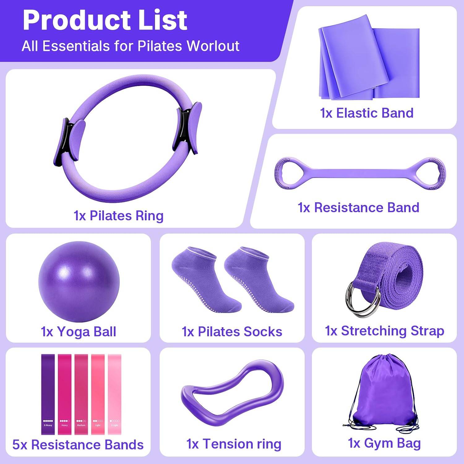 13Pcs Pilates Kit Equipment Home Workout Kit - photo 3