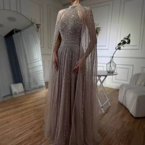 Sparkly Tulle Cape Gown - photo 3
