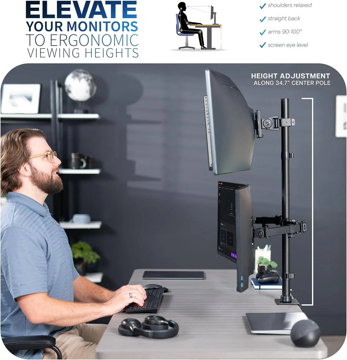 New VIVO Triple Monitor Extra Tall Desk Mount - photo 3