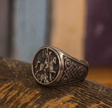 Men's Saint George and the Dragon Signet Ring